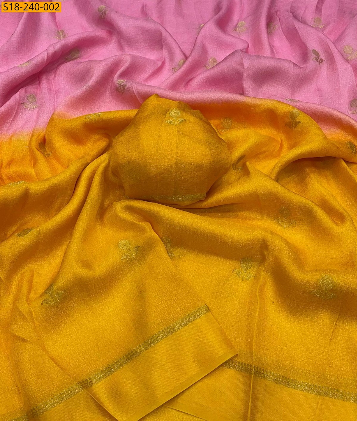 Pink Fancy  Viscose Khadi  Silk Saree