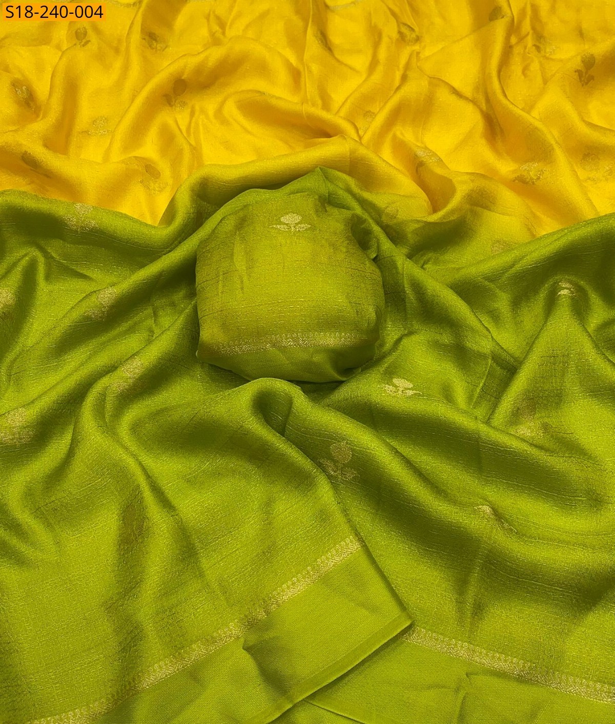 Yellow Fancy  Viscose Khadi  Silk Saree