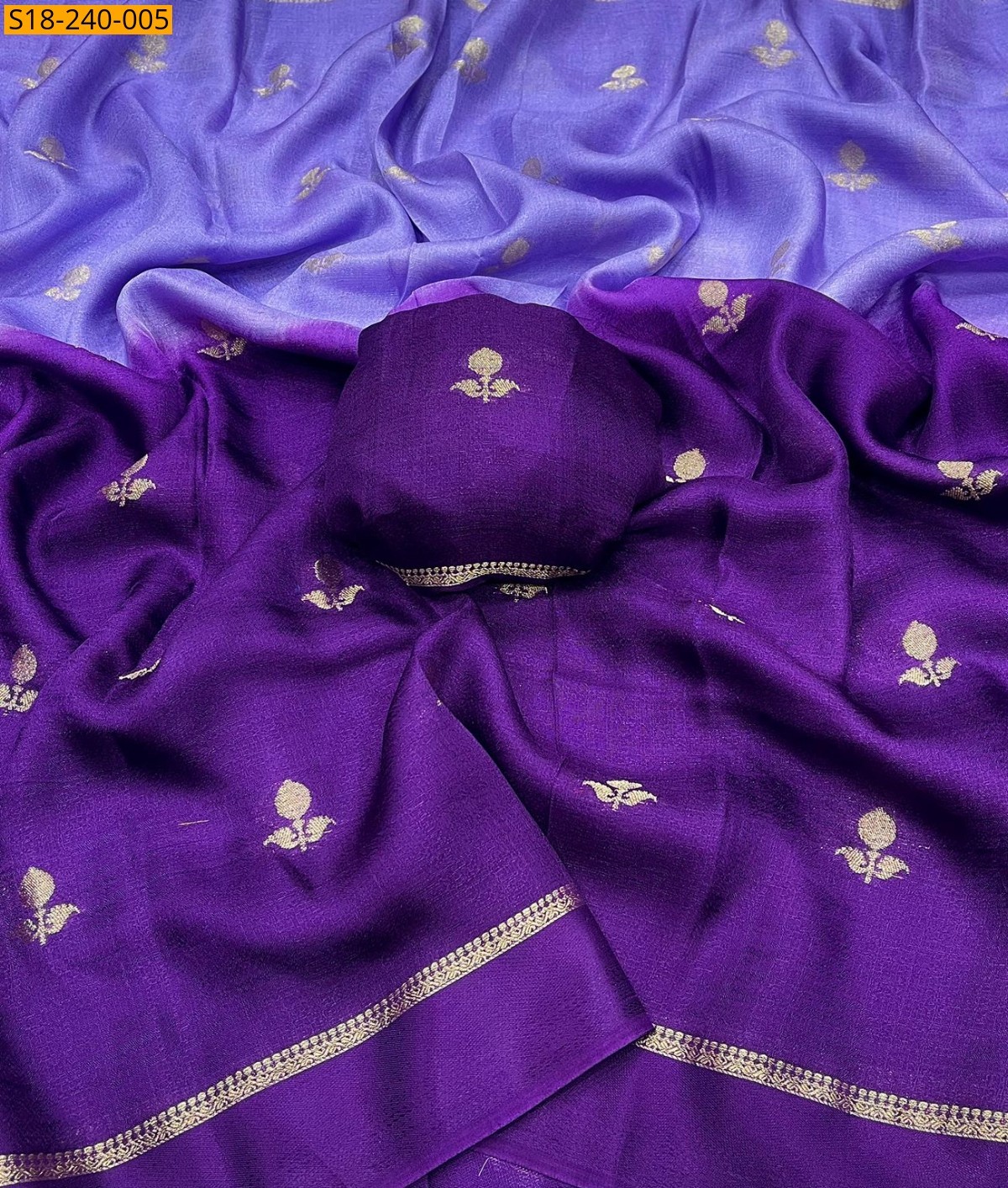 Violet Fancy  Viscose Khadi  Silk Saree