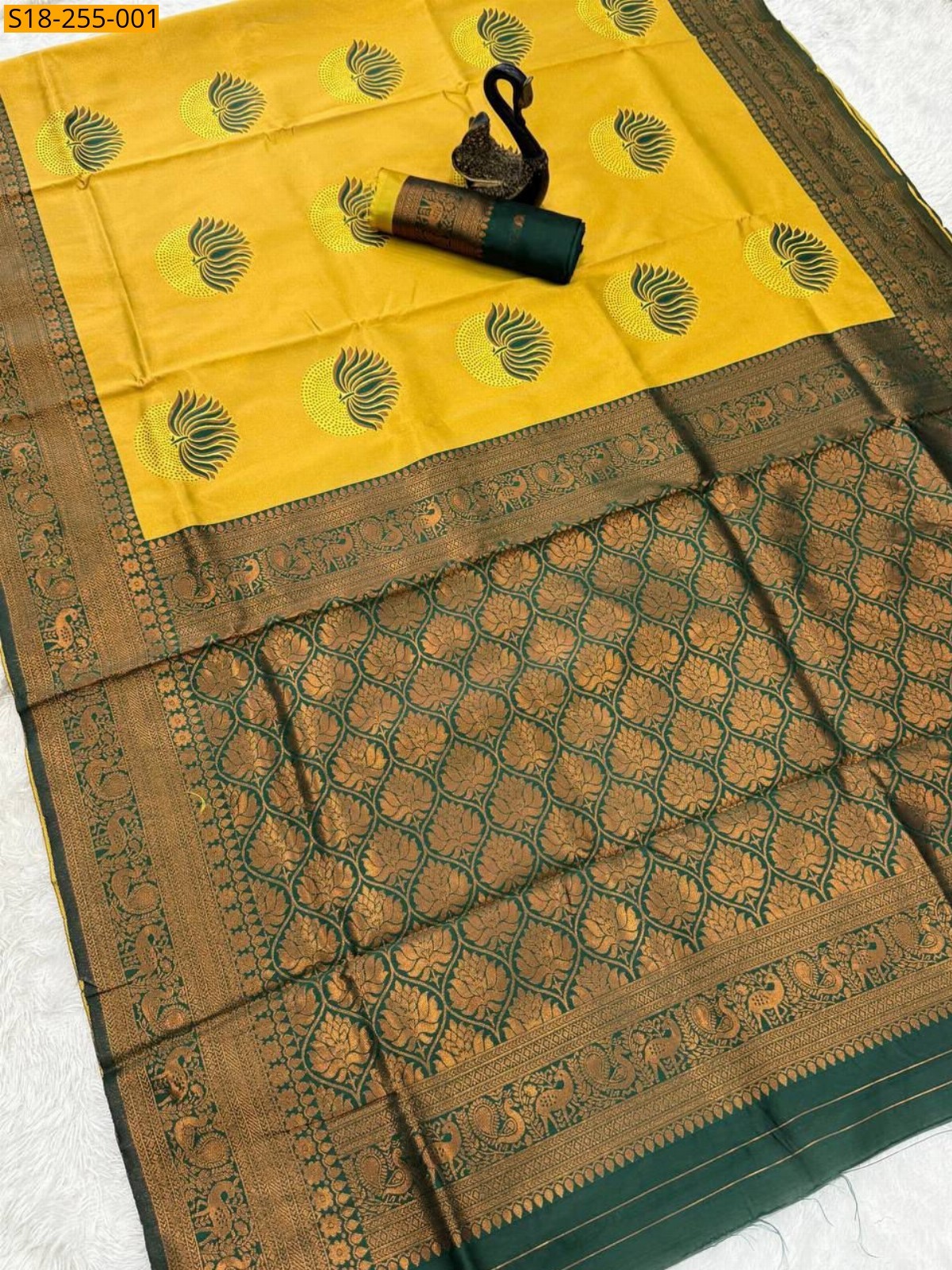 Yellow Fancy Banarasi Silk  Saree