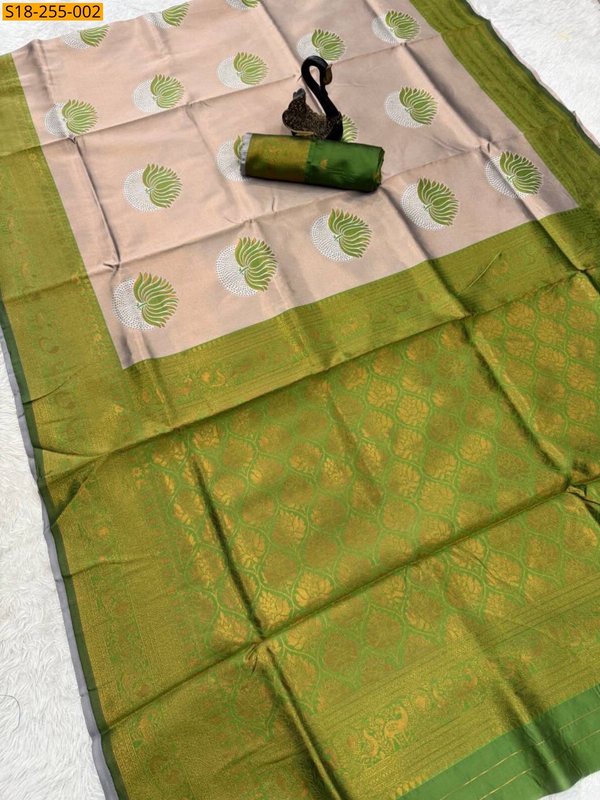 Beige Fancy Banarasi Silk  Saree