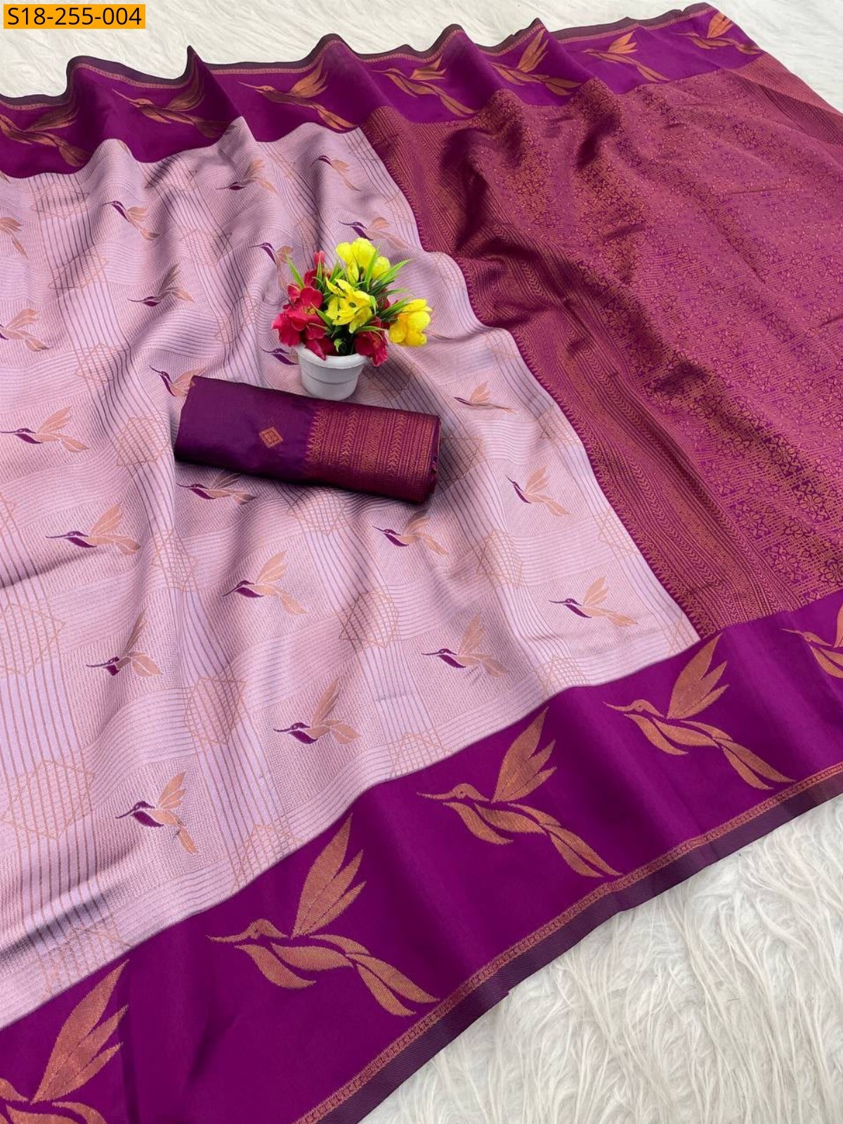 Pink Fancy Banarasi Silk  Saree
