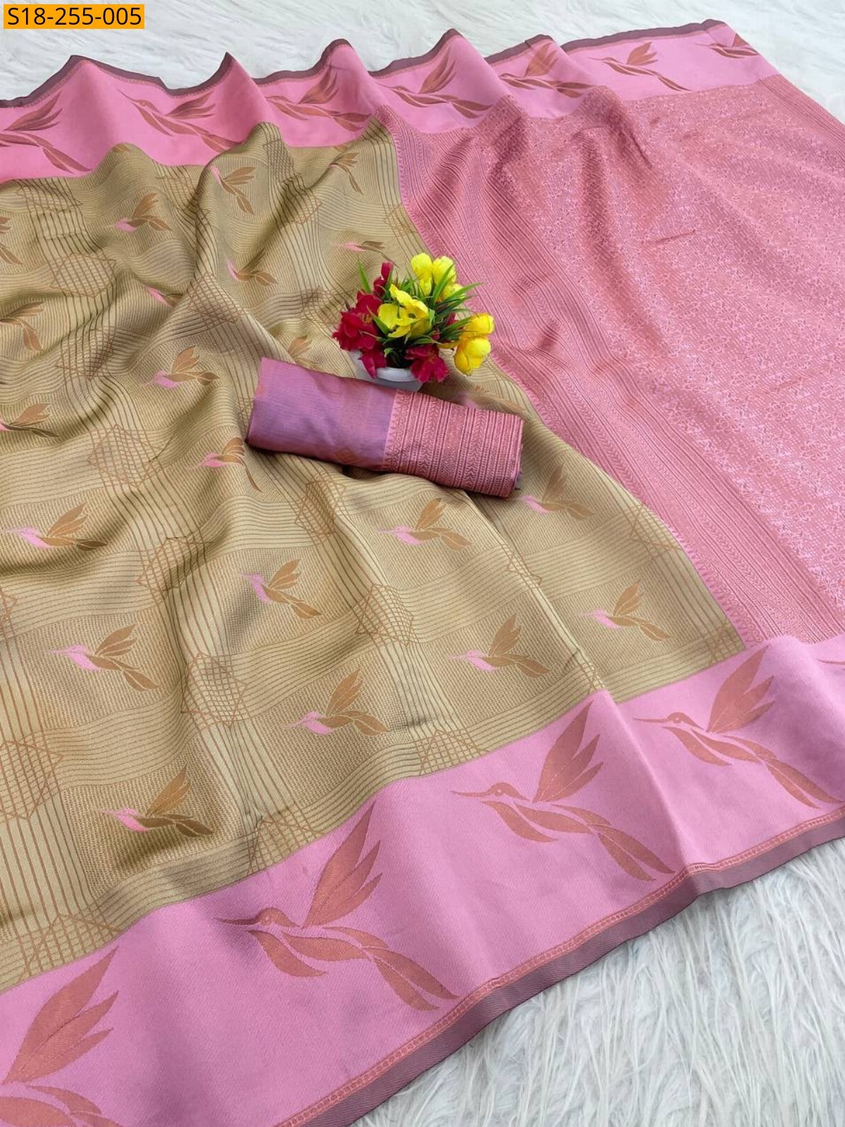 Olive Green Fancy Banarasi Silk  Saree