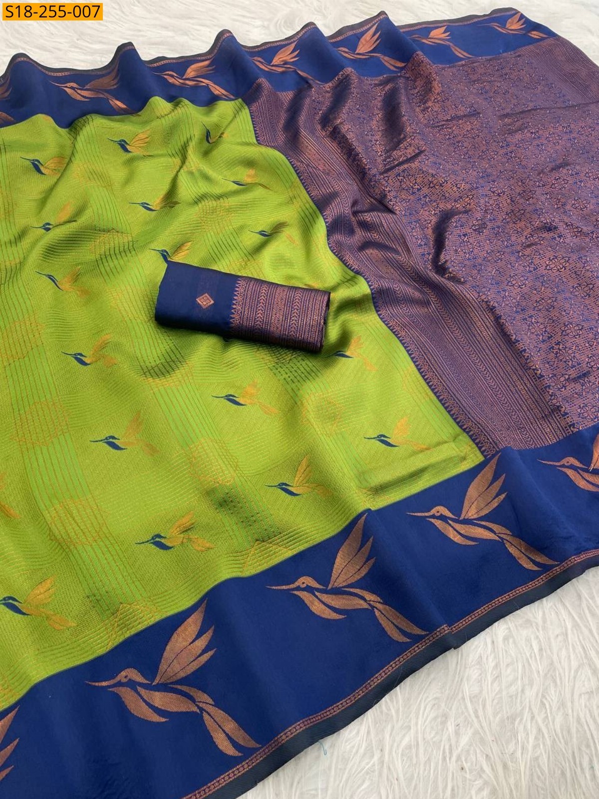 Green Fancy Banarasi Silk  Saree