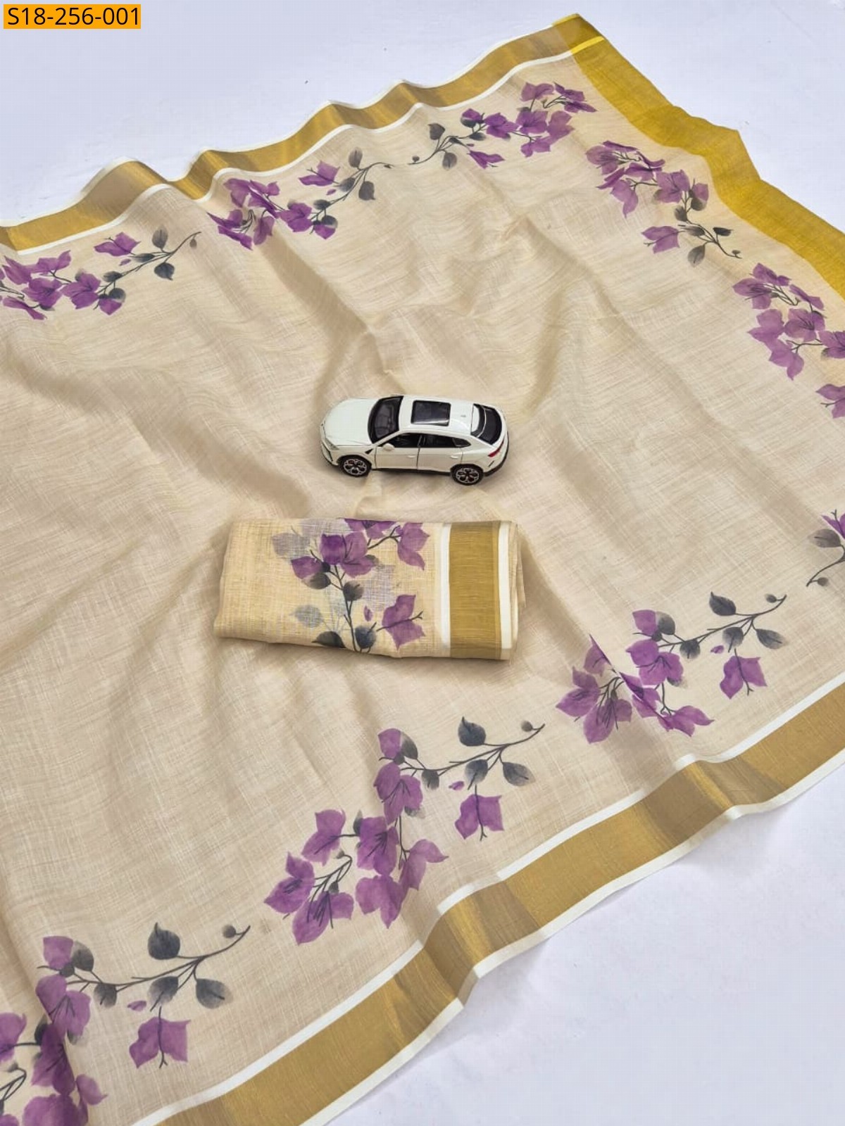 Sandal Fancy Linen Digital Printed Saree