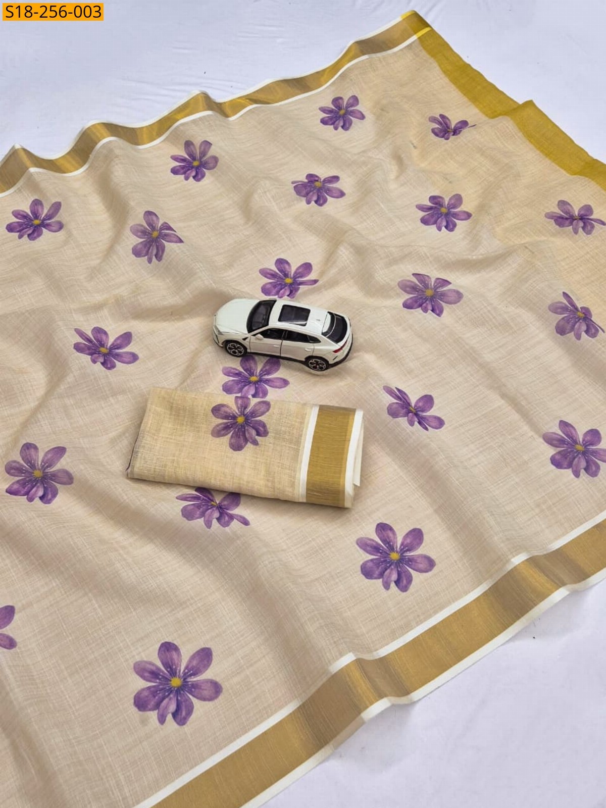 Sandal Fancy Linen Digital Printed Saree