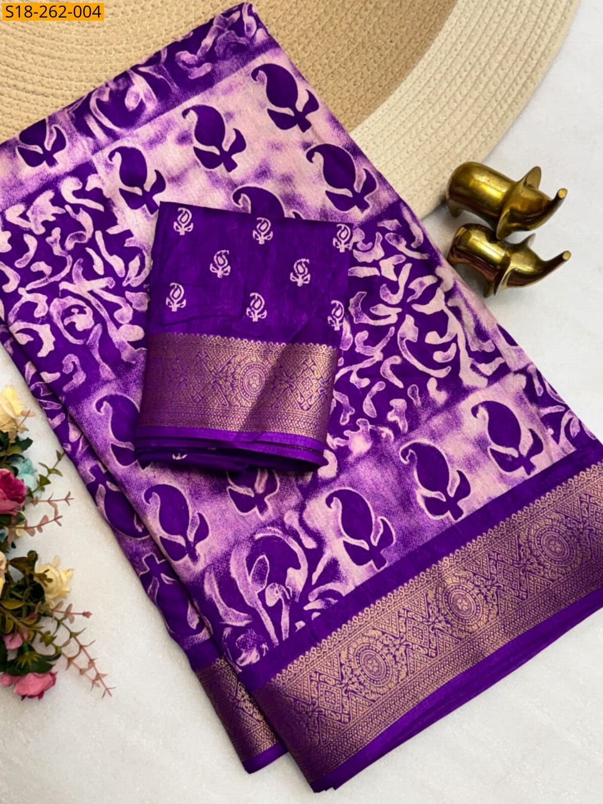 Violet Fancy Dola Silk Saree