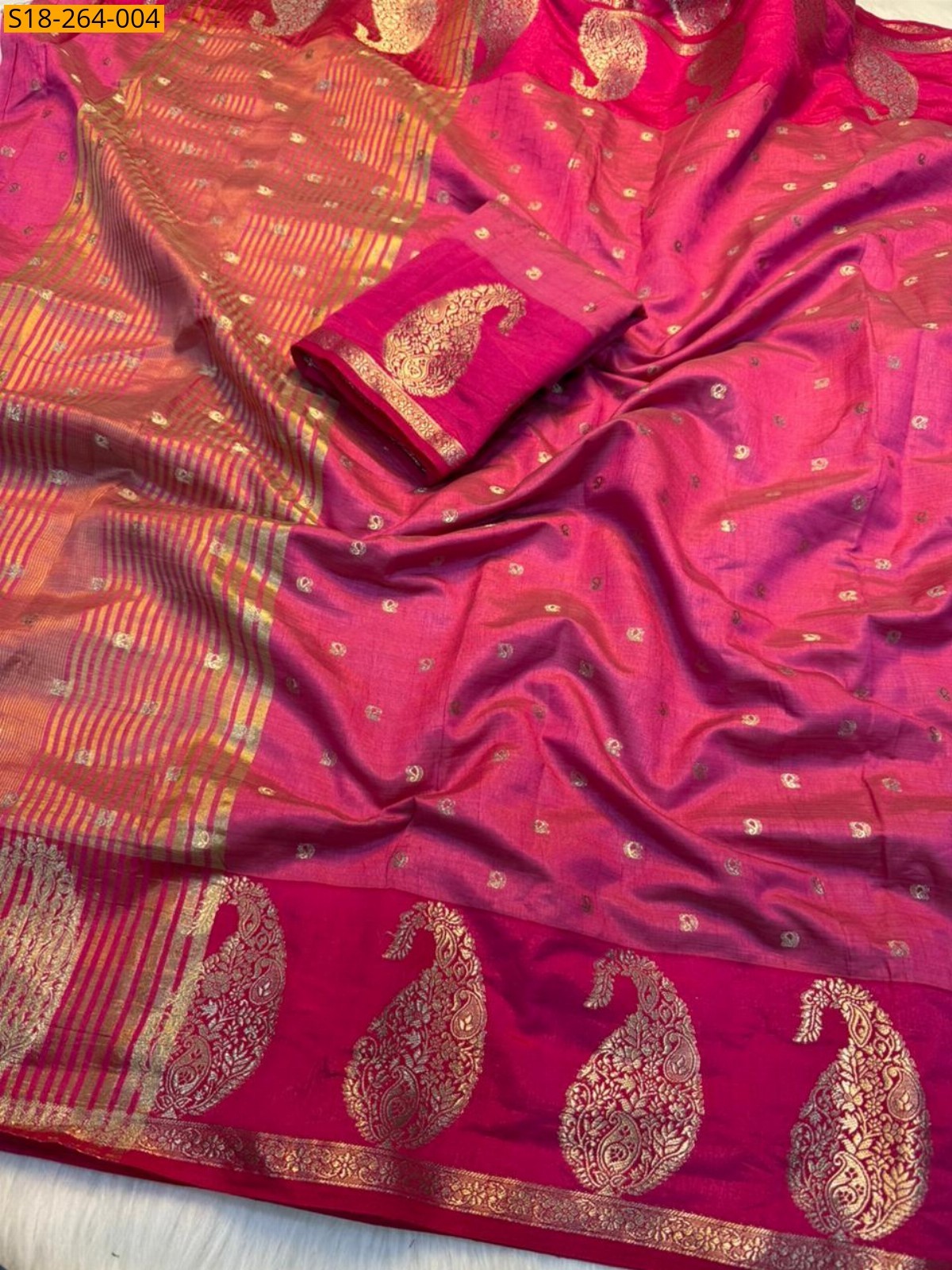 Pink Fancy Soft Tusser Silk Saree