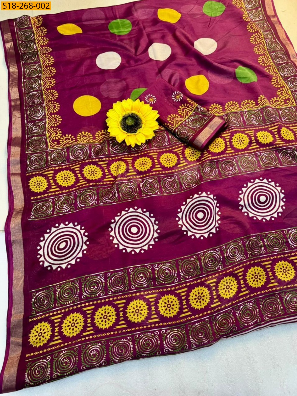 Rani Pink Fancy Mul Cotton Saree