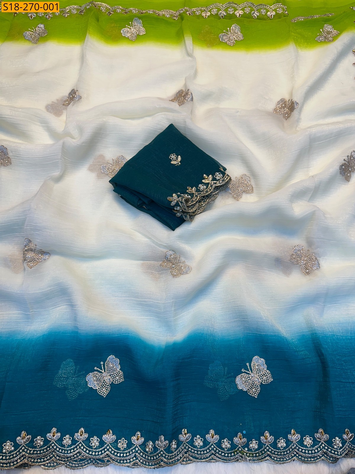 White Fancy Soft crush Saree