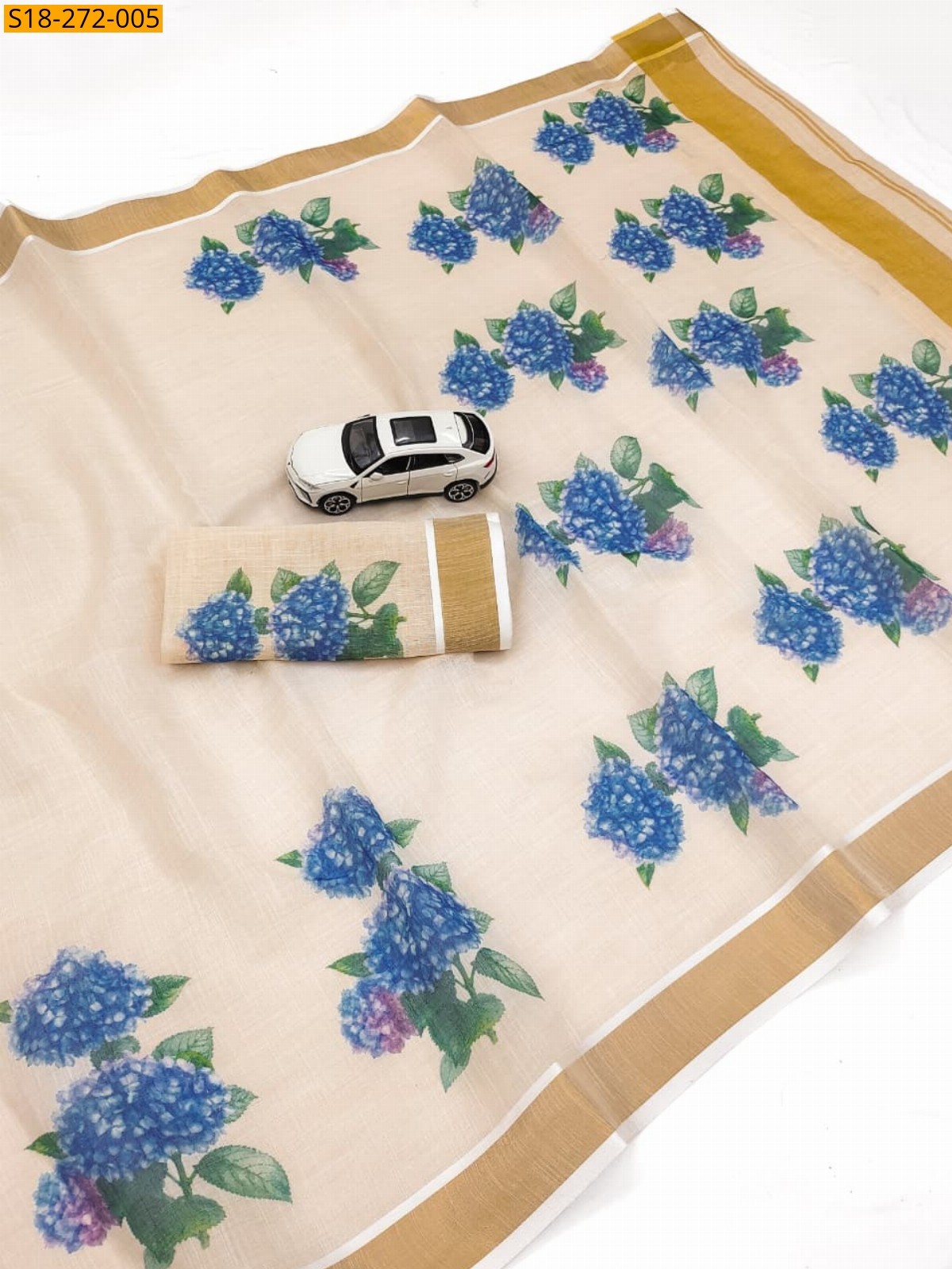 Sandal Fancy Linen Digital Printed Saree