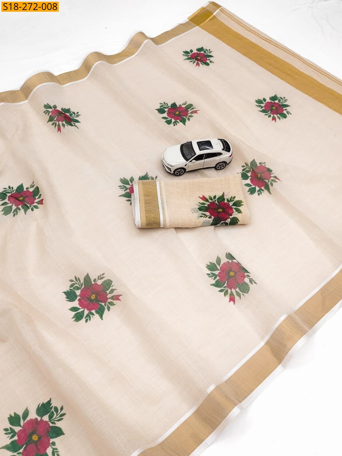 Sandal Fancy Linen Digital Printed Saree