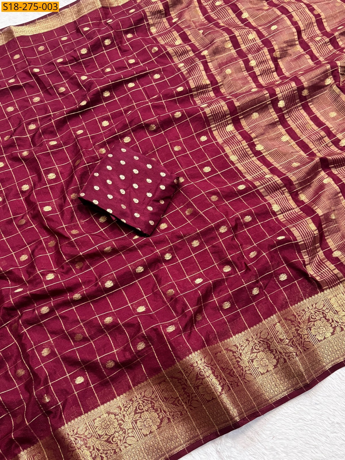 Maroon Fancy Moonga Viscose Soft Silk Saree