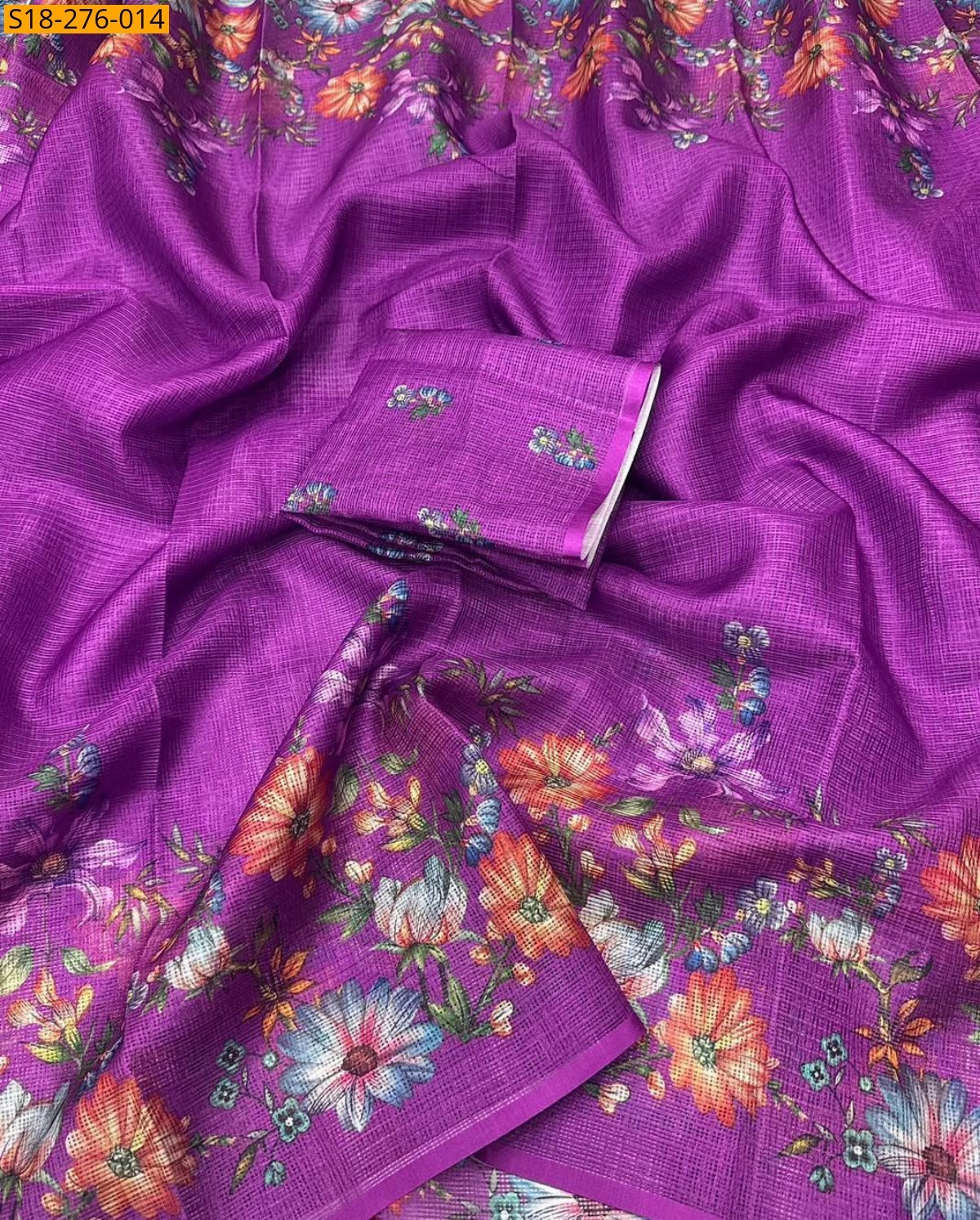 Dark Lavender Fancy Kota Digital Printed Saree
