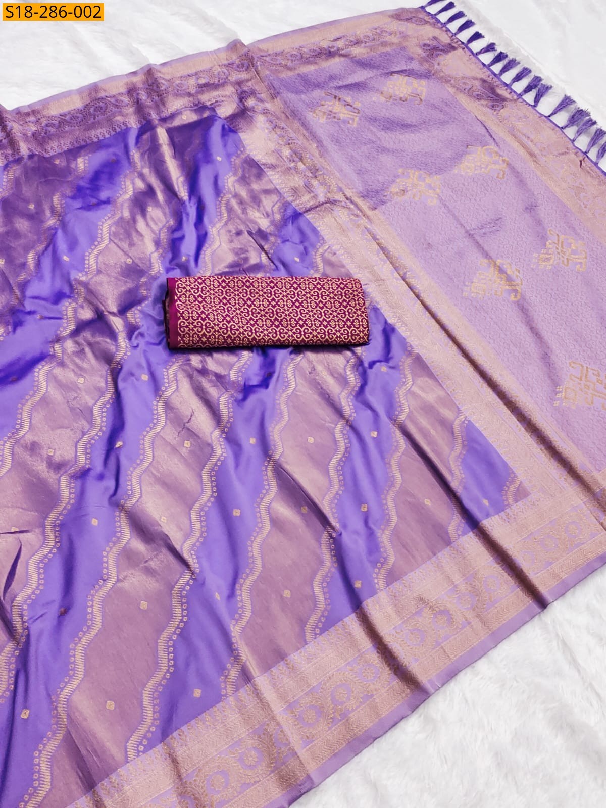 Lavender Fancy  Banarasi Soft Silk Sarees
