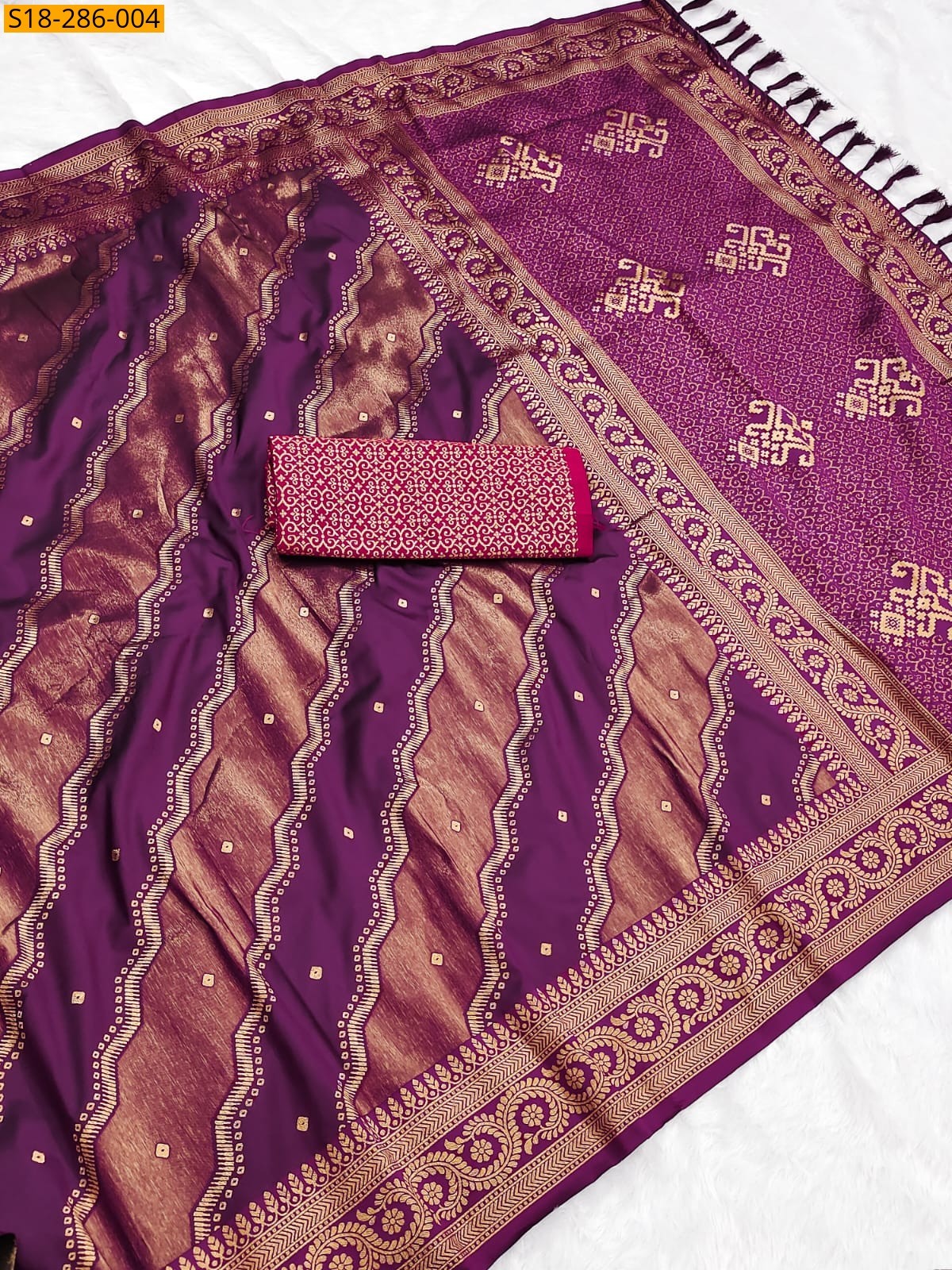 Wine Fancy  Banarasi Soft Silk Sarees
