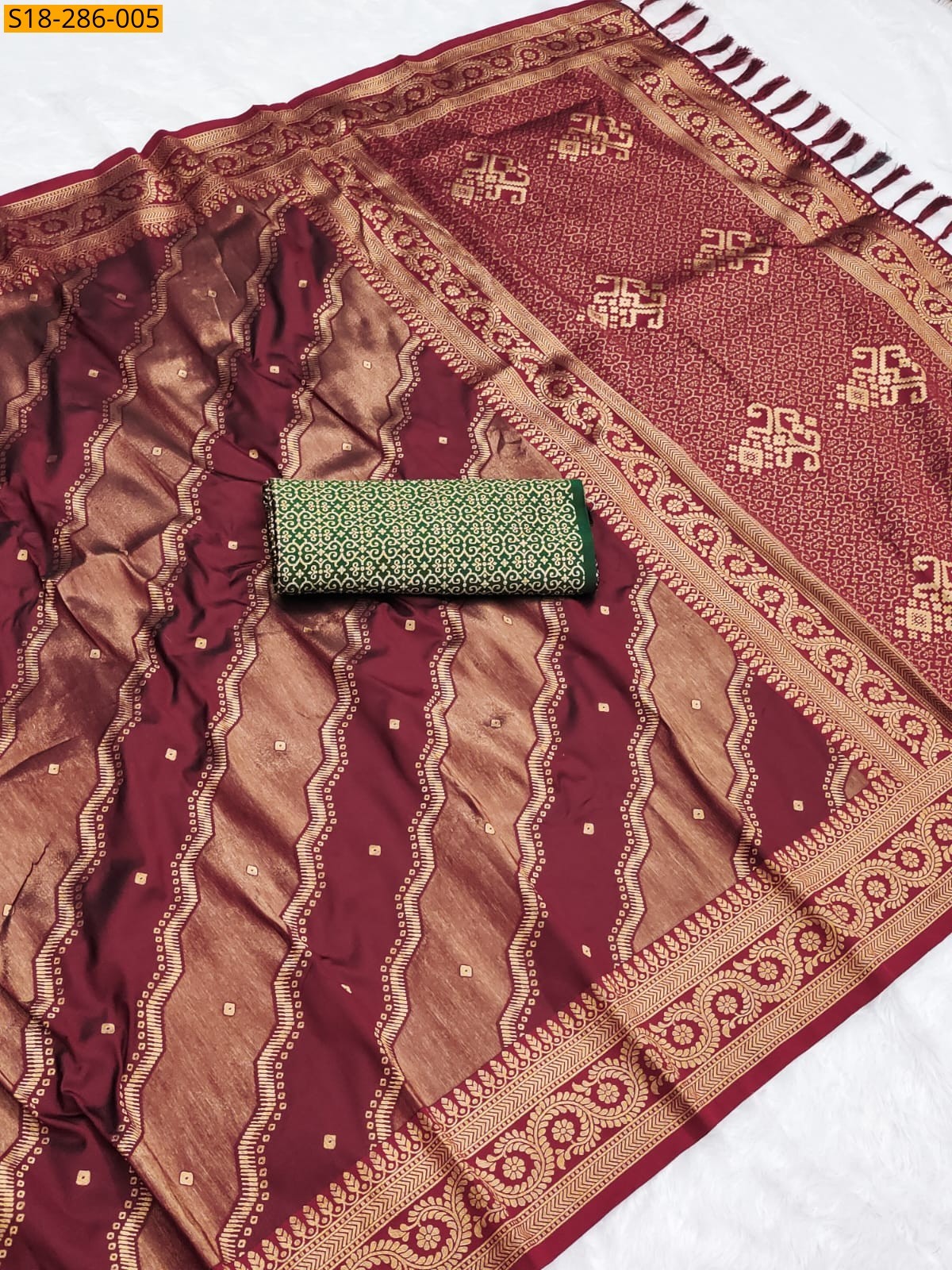 Maroon Fancy  Banarasi Soft Silk Sarees