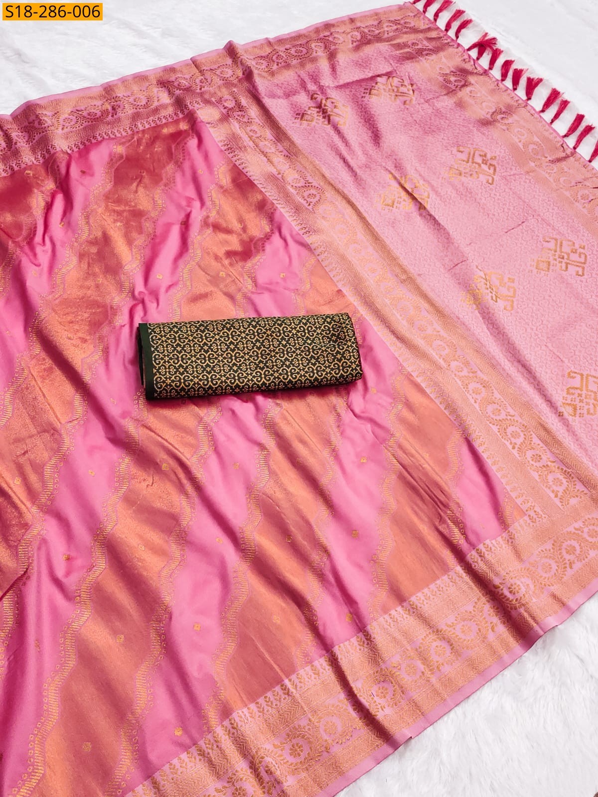 Pink Fancy  Banarasi Soft Silk Sarees