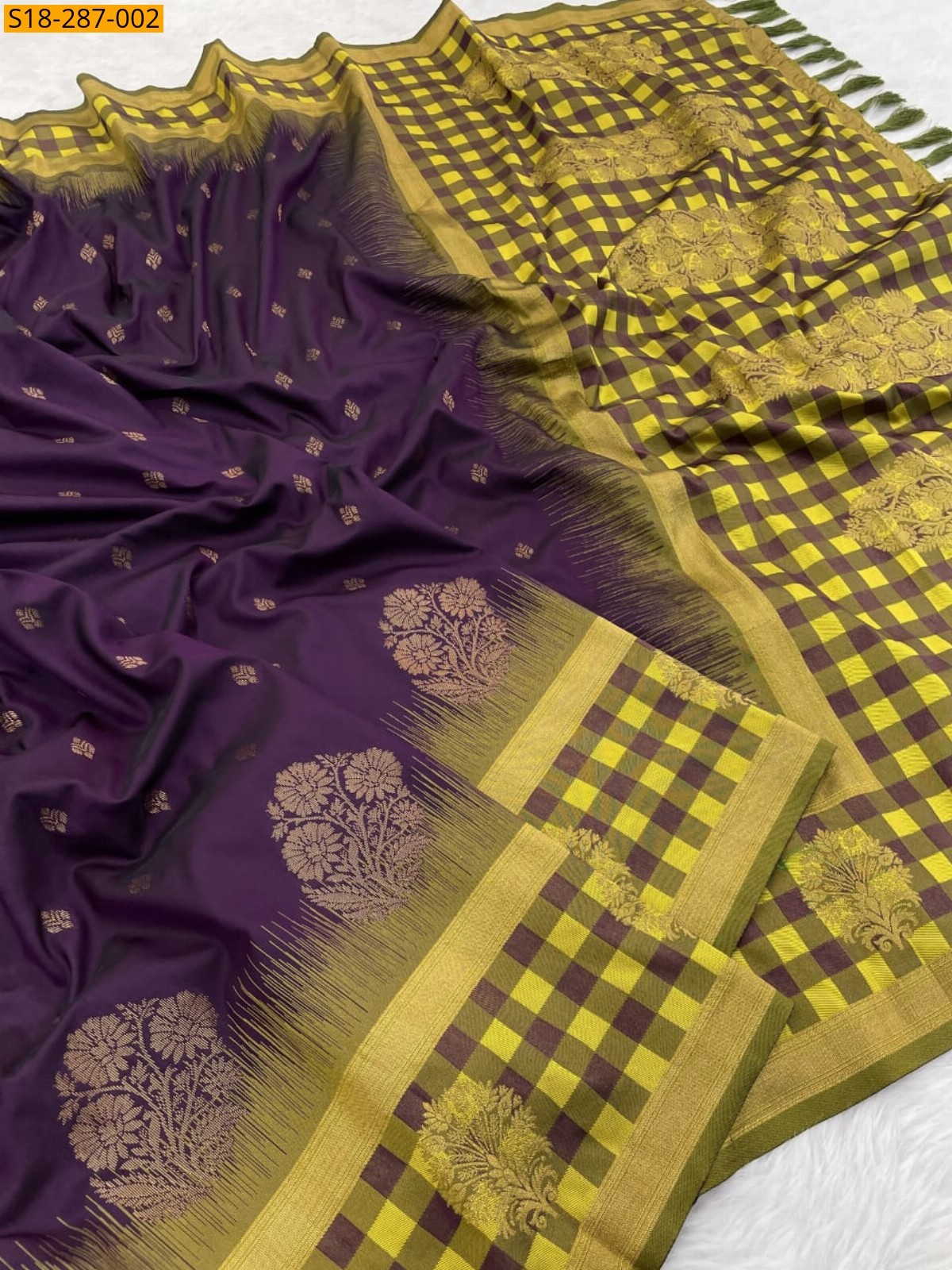 Dark Wine Fancy Soft Silk Saree