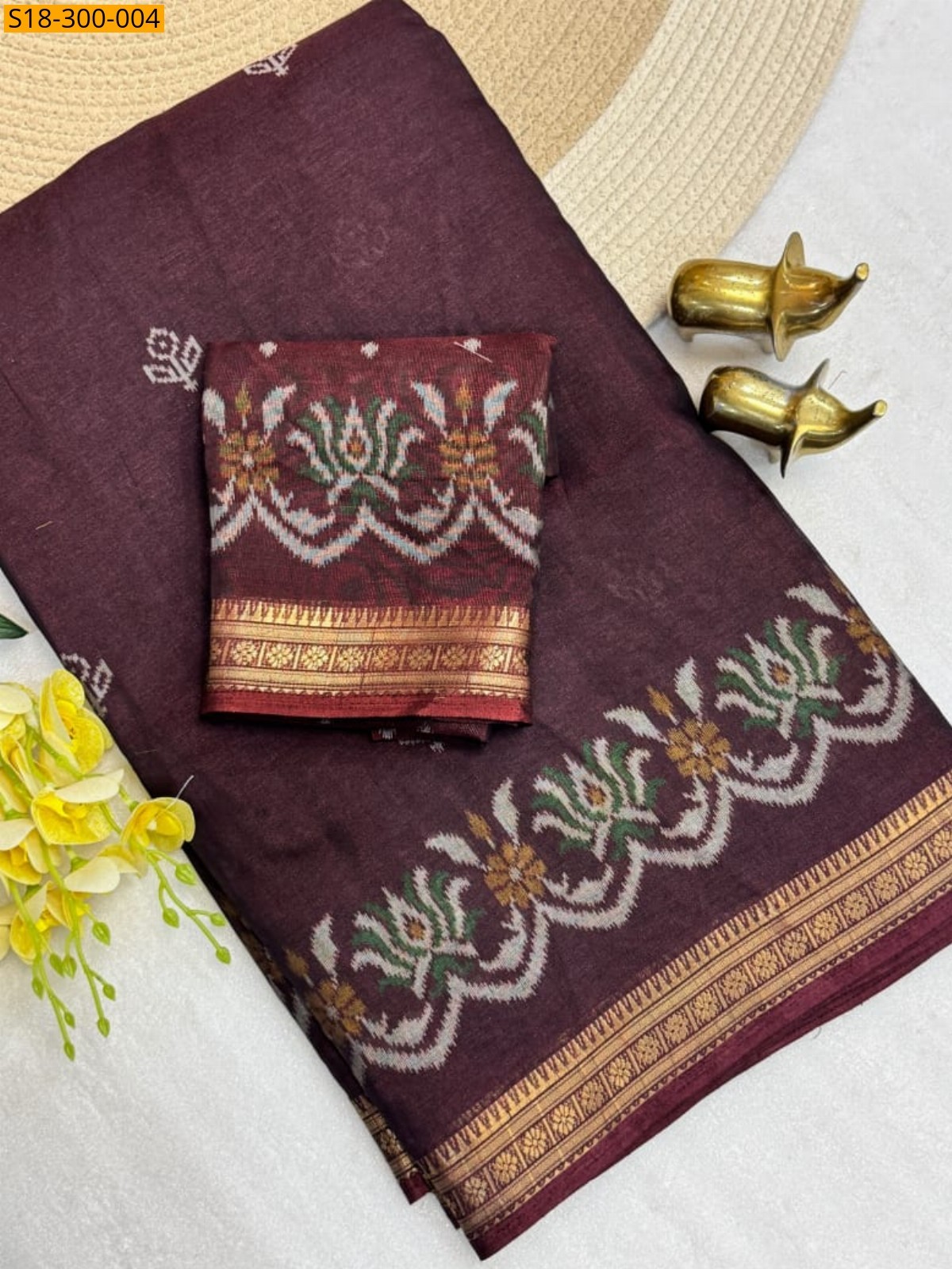 Wine Fancy Mul Cotton Saree