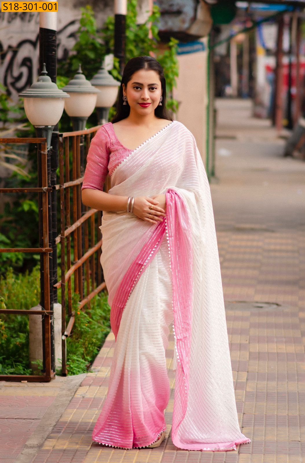 Pink Fancy Soft Chiffon Saree