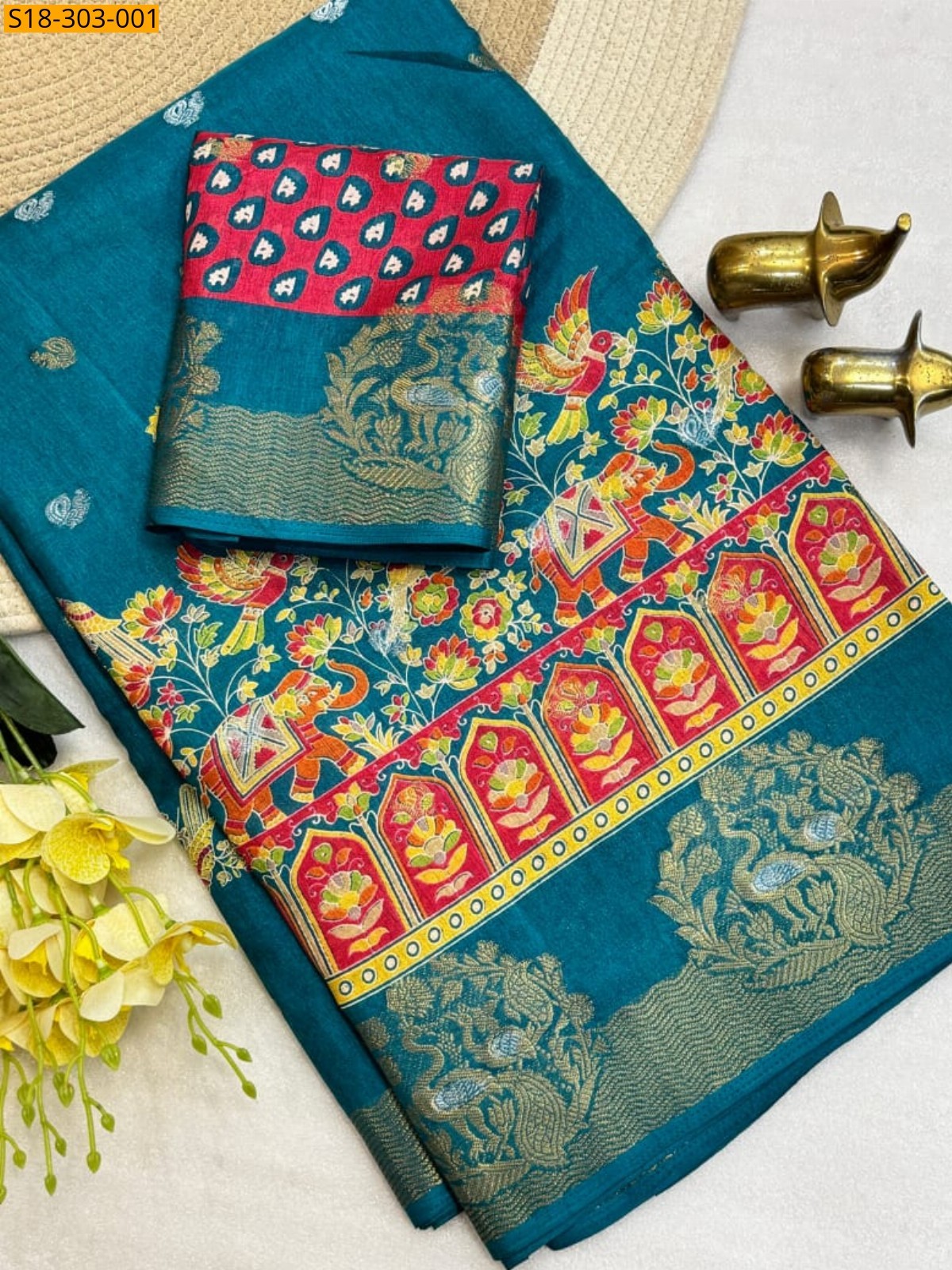 Morpitch Fancy Soft Dola Saree