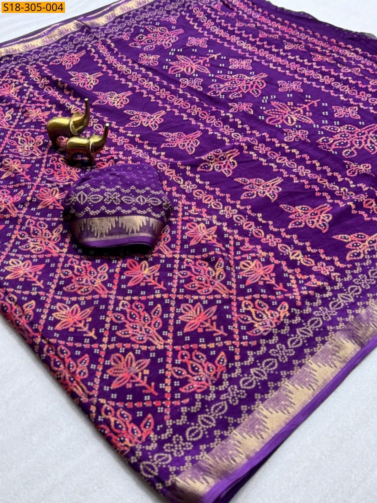 Violet Fancy Chinnon Silk Saree
