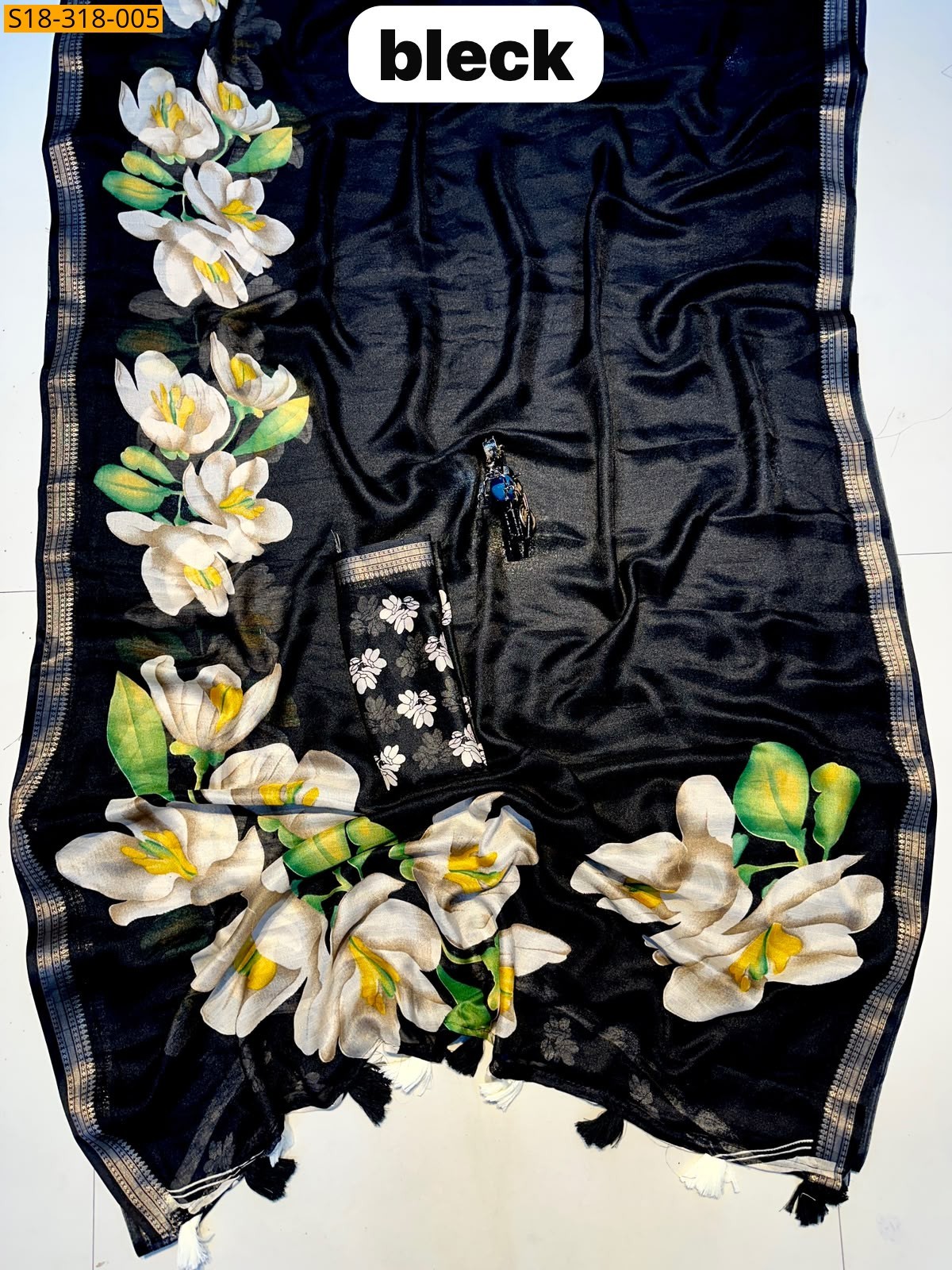 Black Fancy Georgette Saree