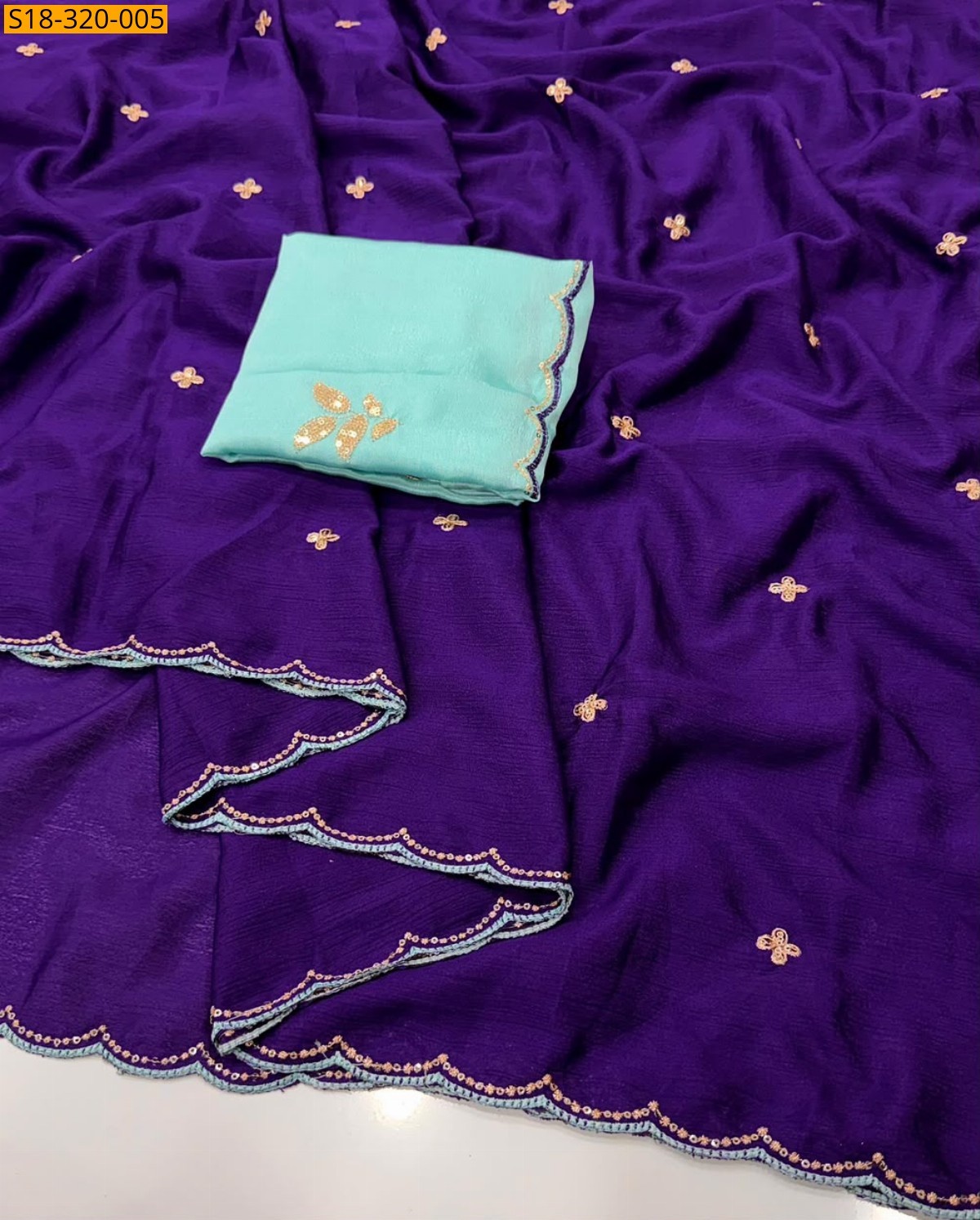Violet Fancy Chinnon Silk Saree