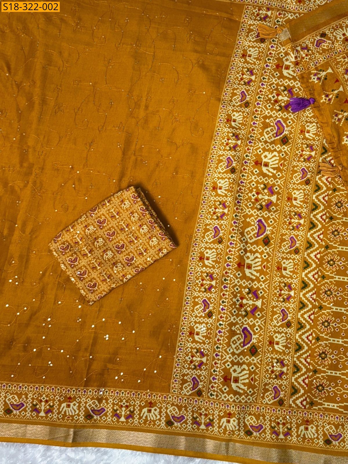 Mustard Fancy Mul Cotton Saree