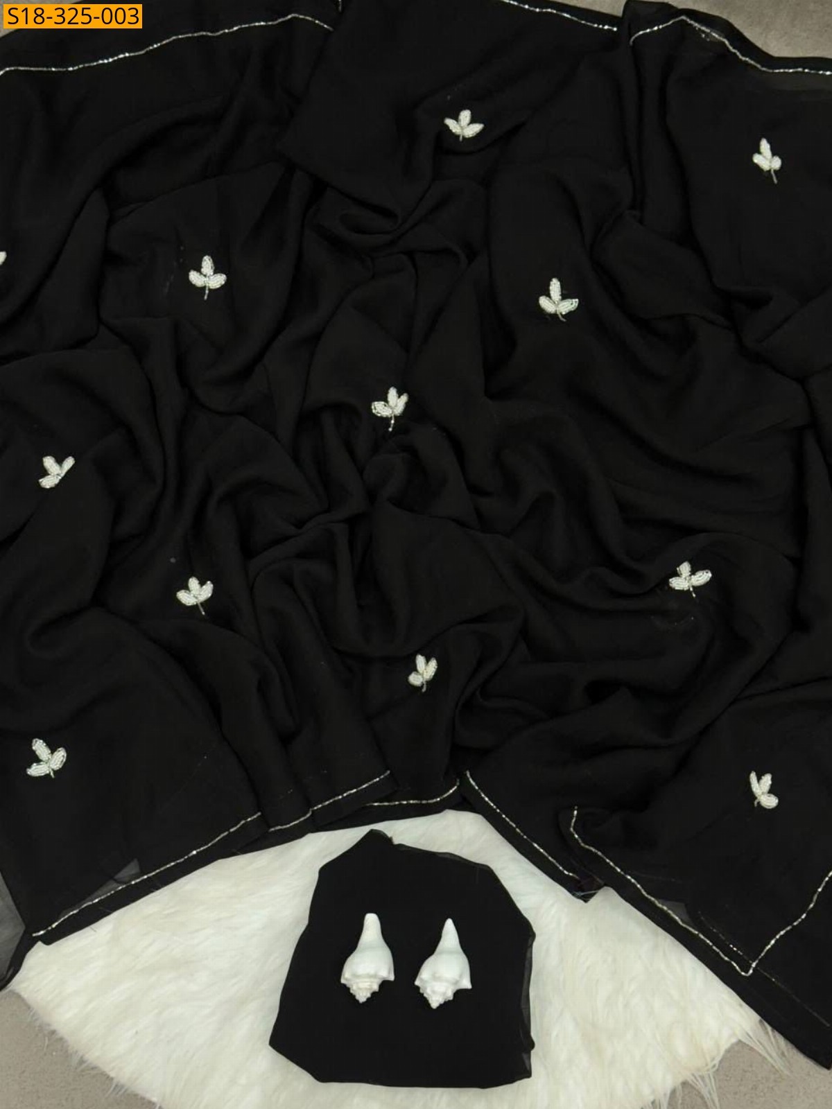 Black Fancy Georgette Saree