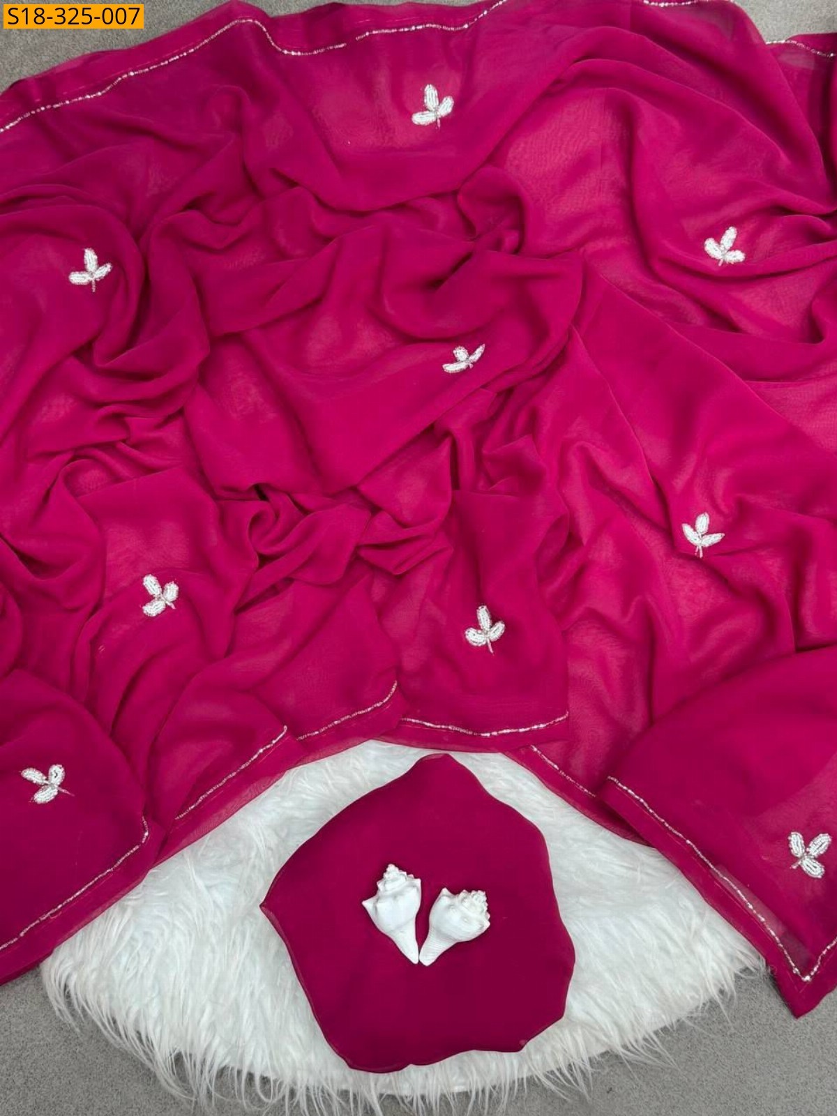 Pink Fancy Georgette Saree