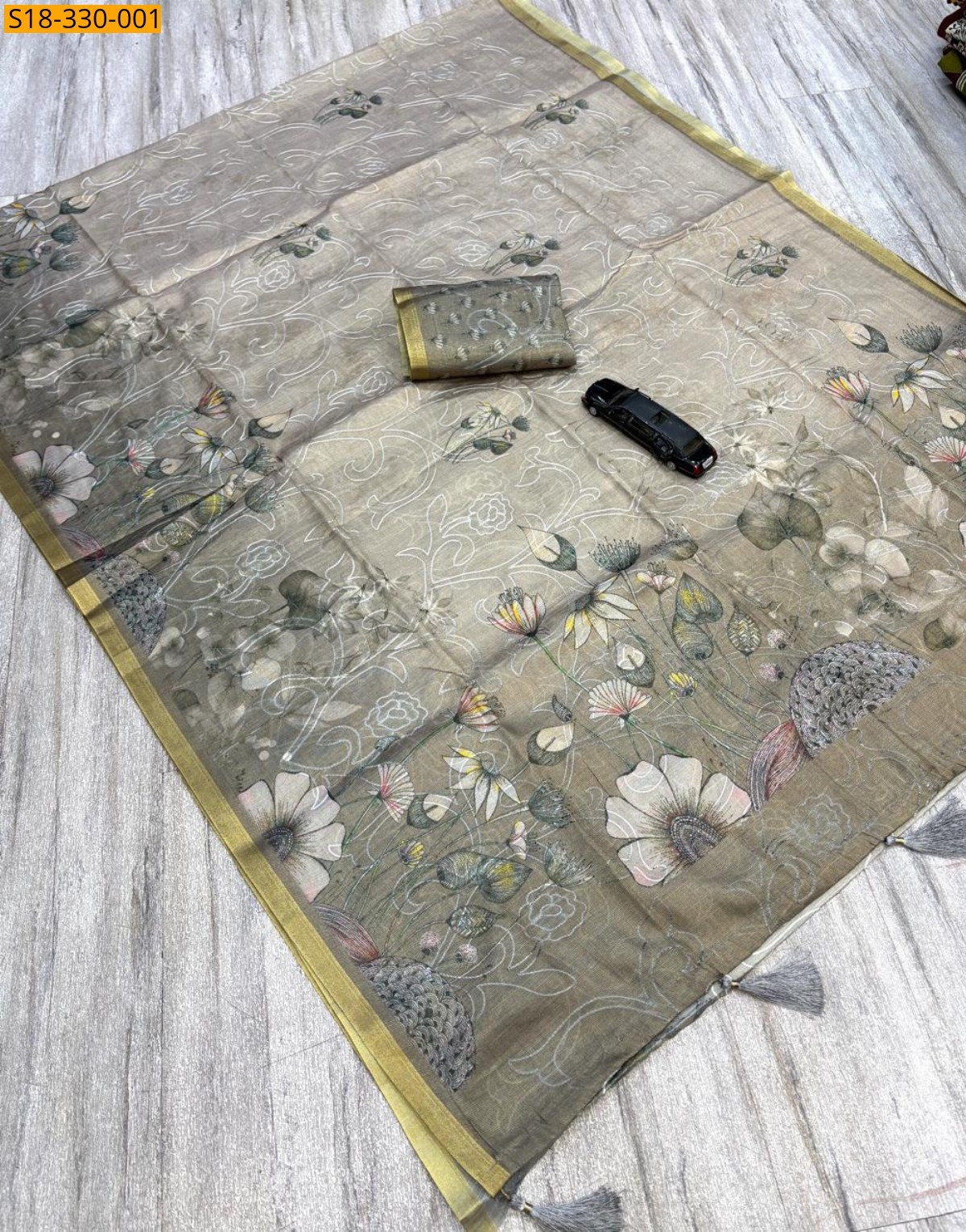 Grey Fancy Erode Zari Silk Saree 