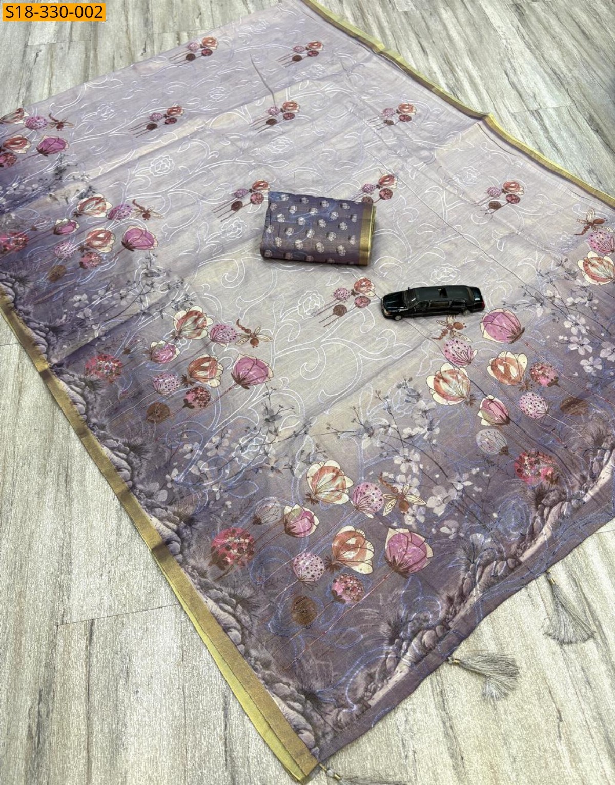 Lavender Fancy Erode Zari Silk Saree 
