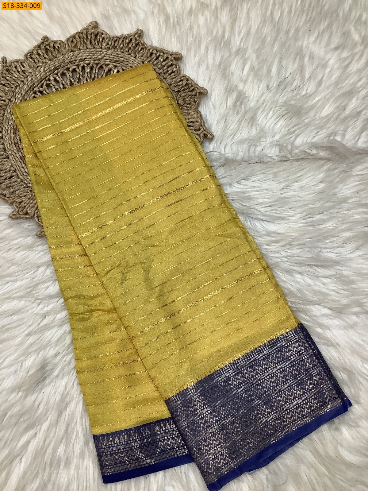 Yellow Fancy mysore silk saree