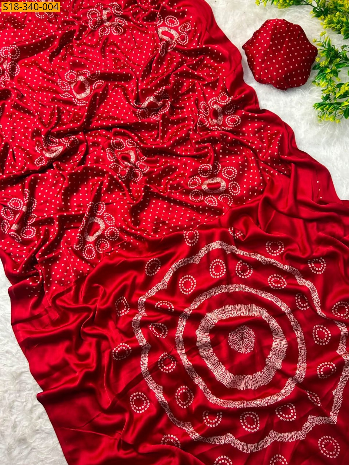 Red Fancy Japan Satin Saree