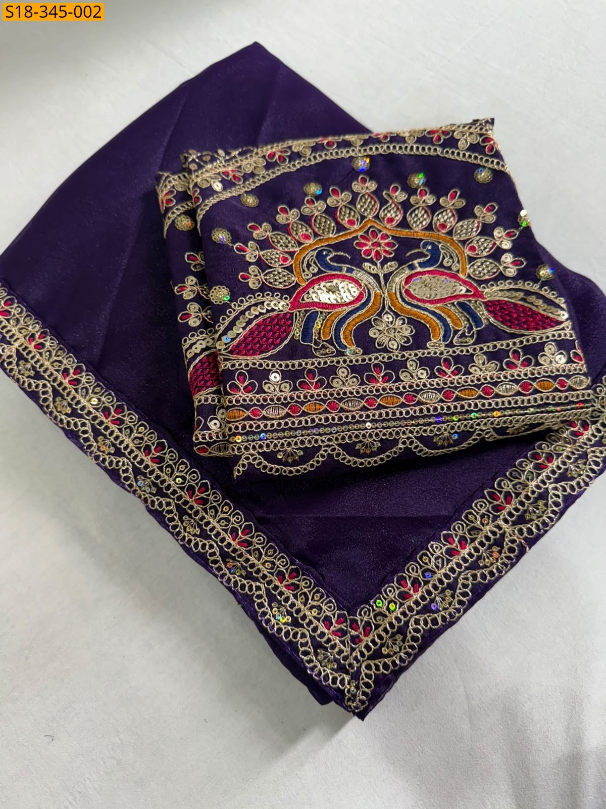 Violet Fancy Star Georgette Saree