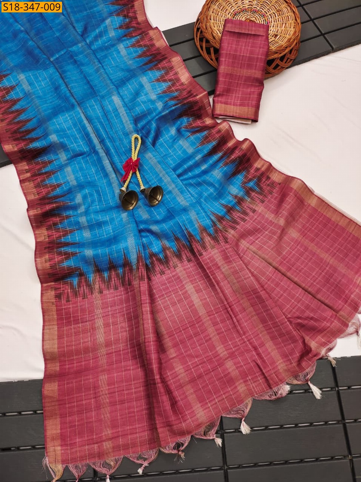 Blue Fancy Soft Tussar Silk Saree