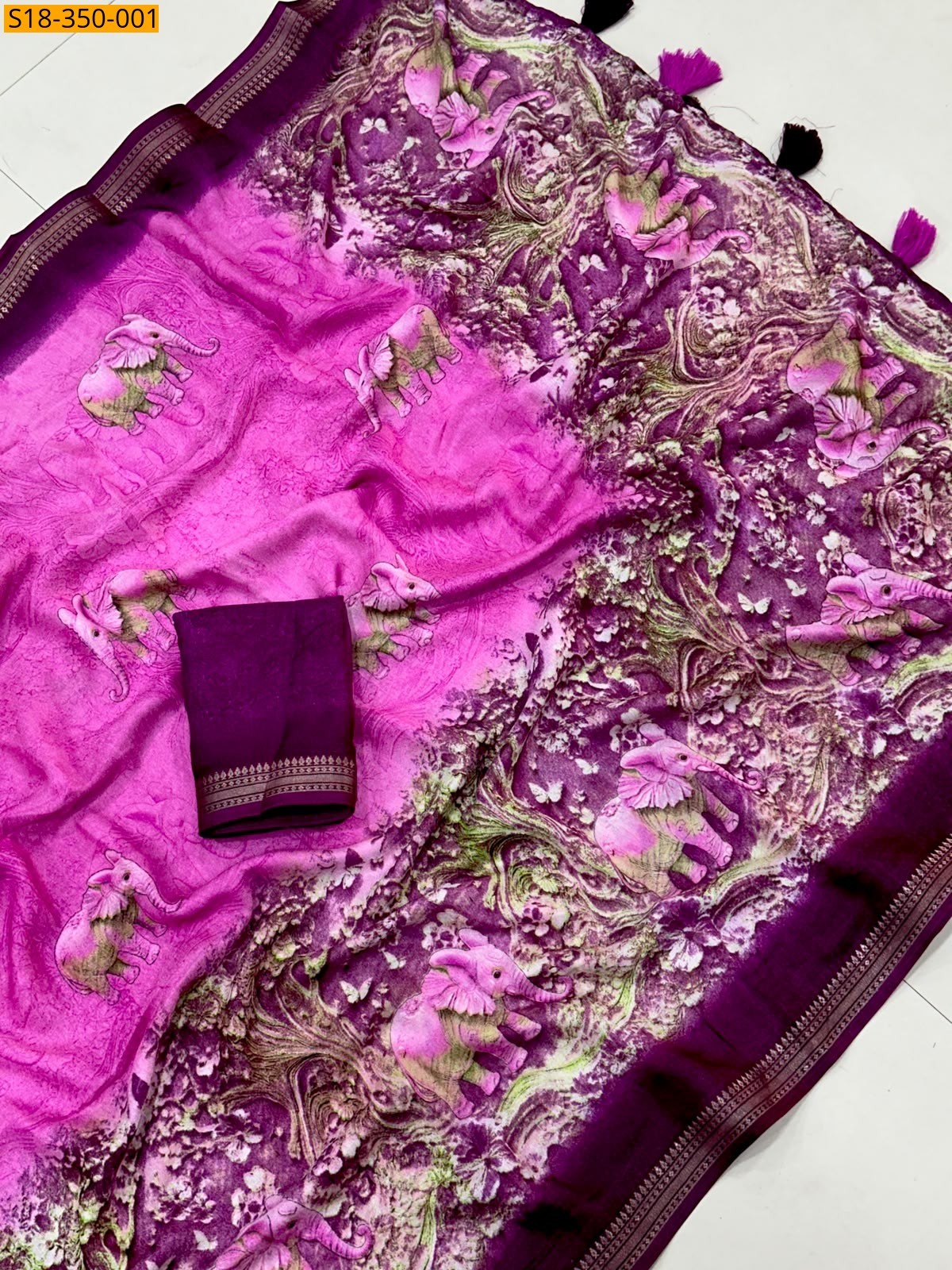 Pink Fancy Georgette Saree