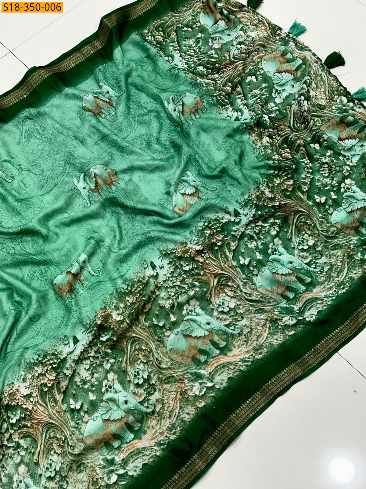 Green Fancy Georgette Saree