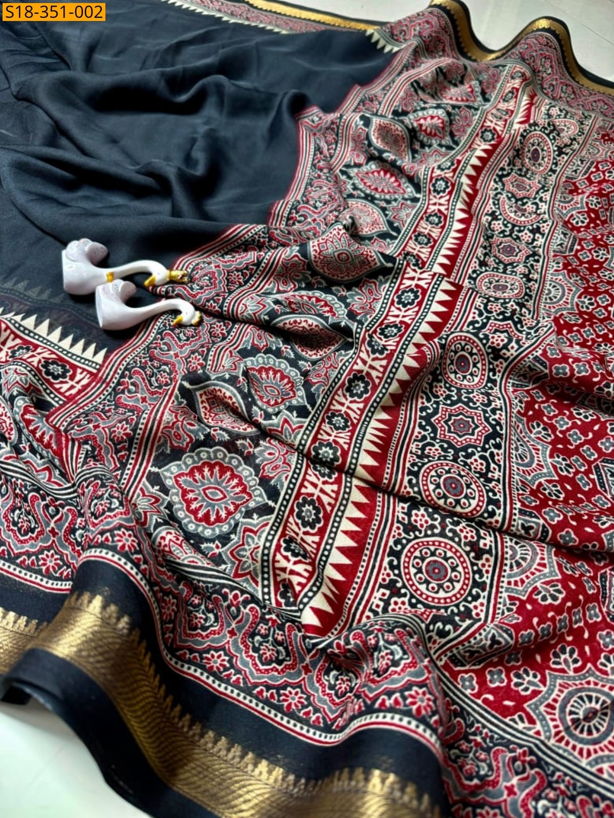 Black Fancy Soft Marshmallow Saree