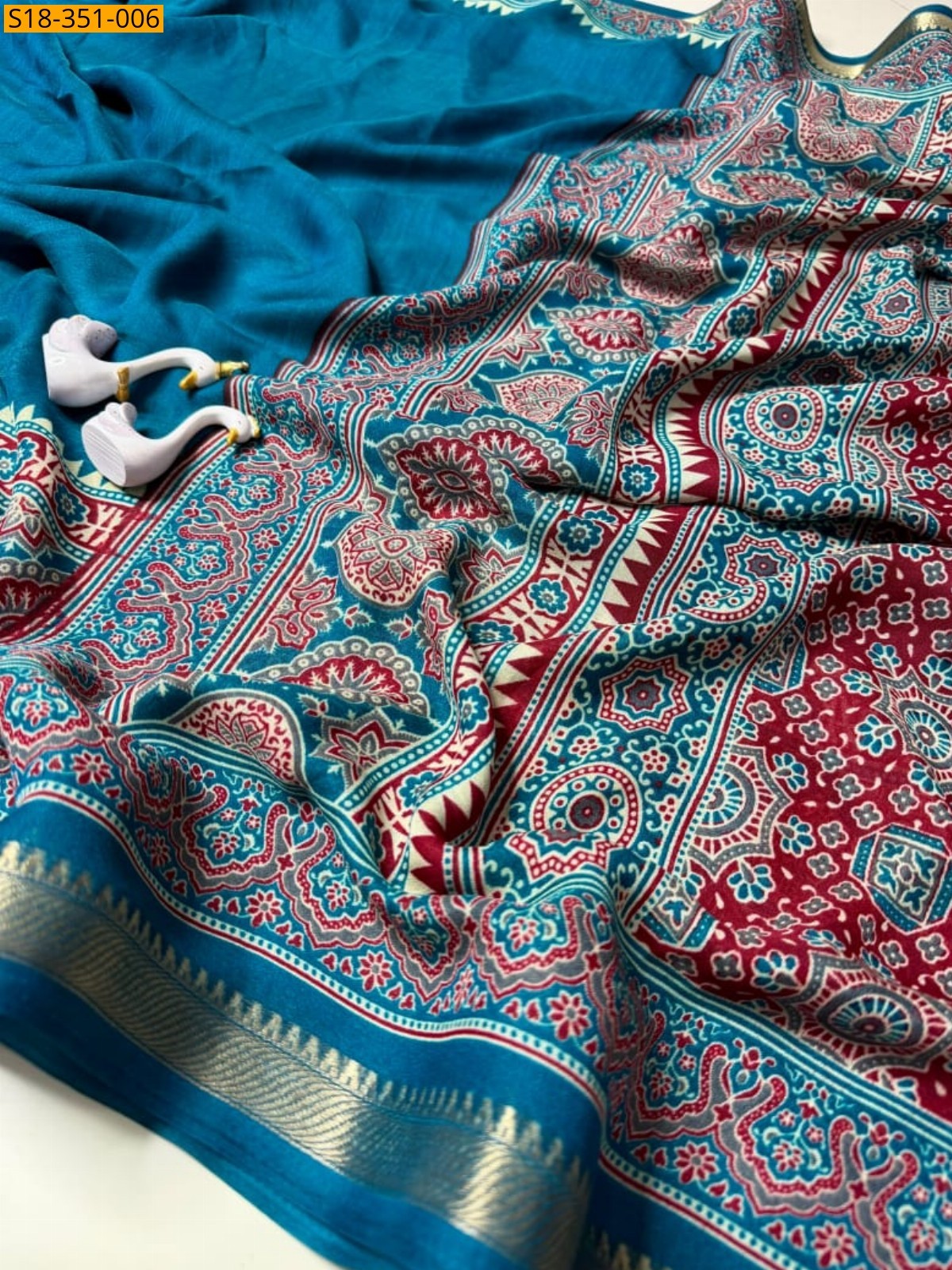 Blue Fancy Soft Marshmallow Saree
