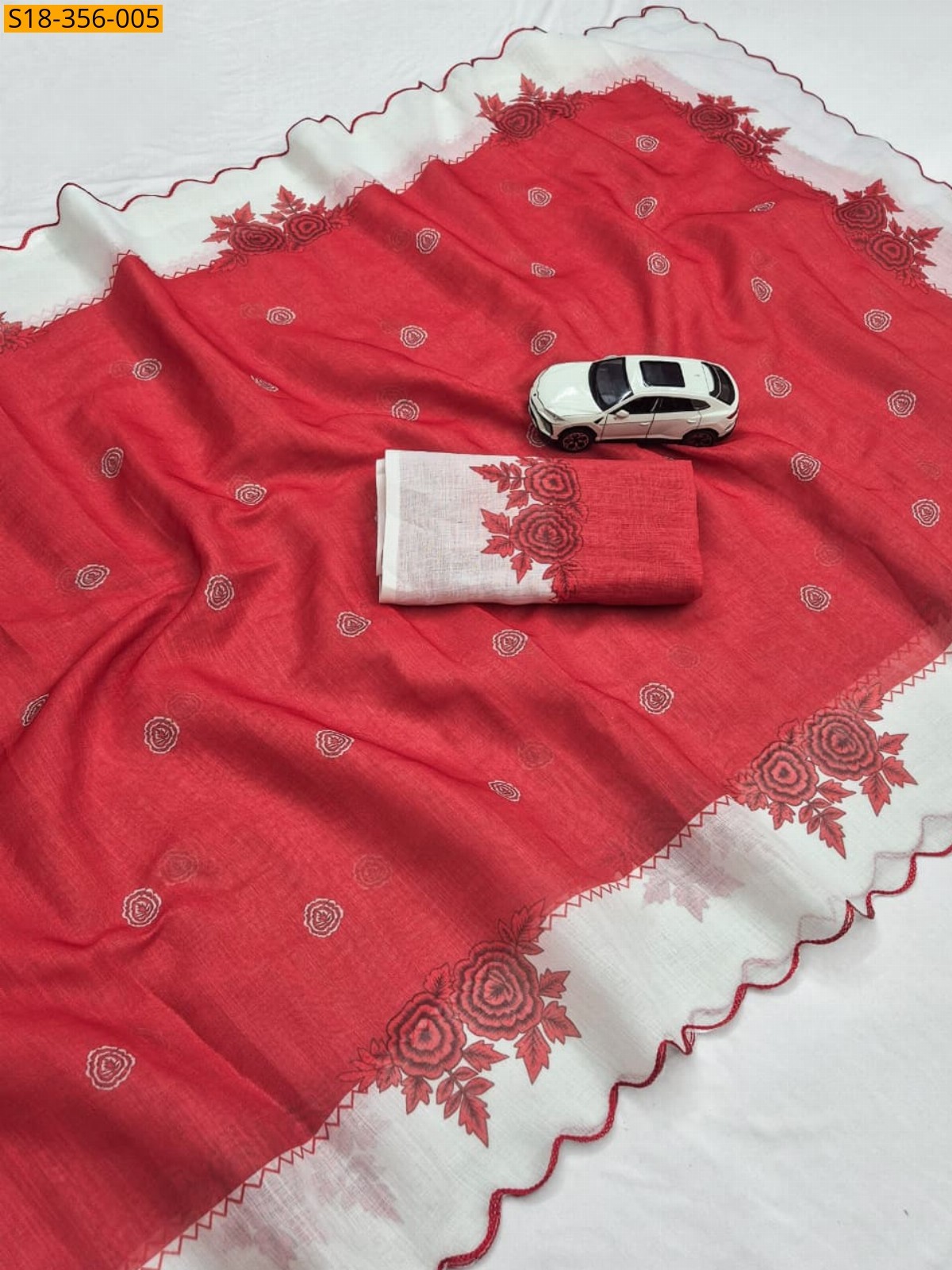 Pink Fancy Linen Digital printed Saree