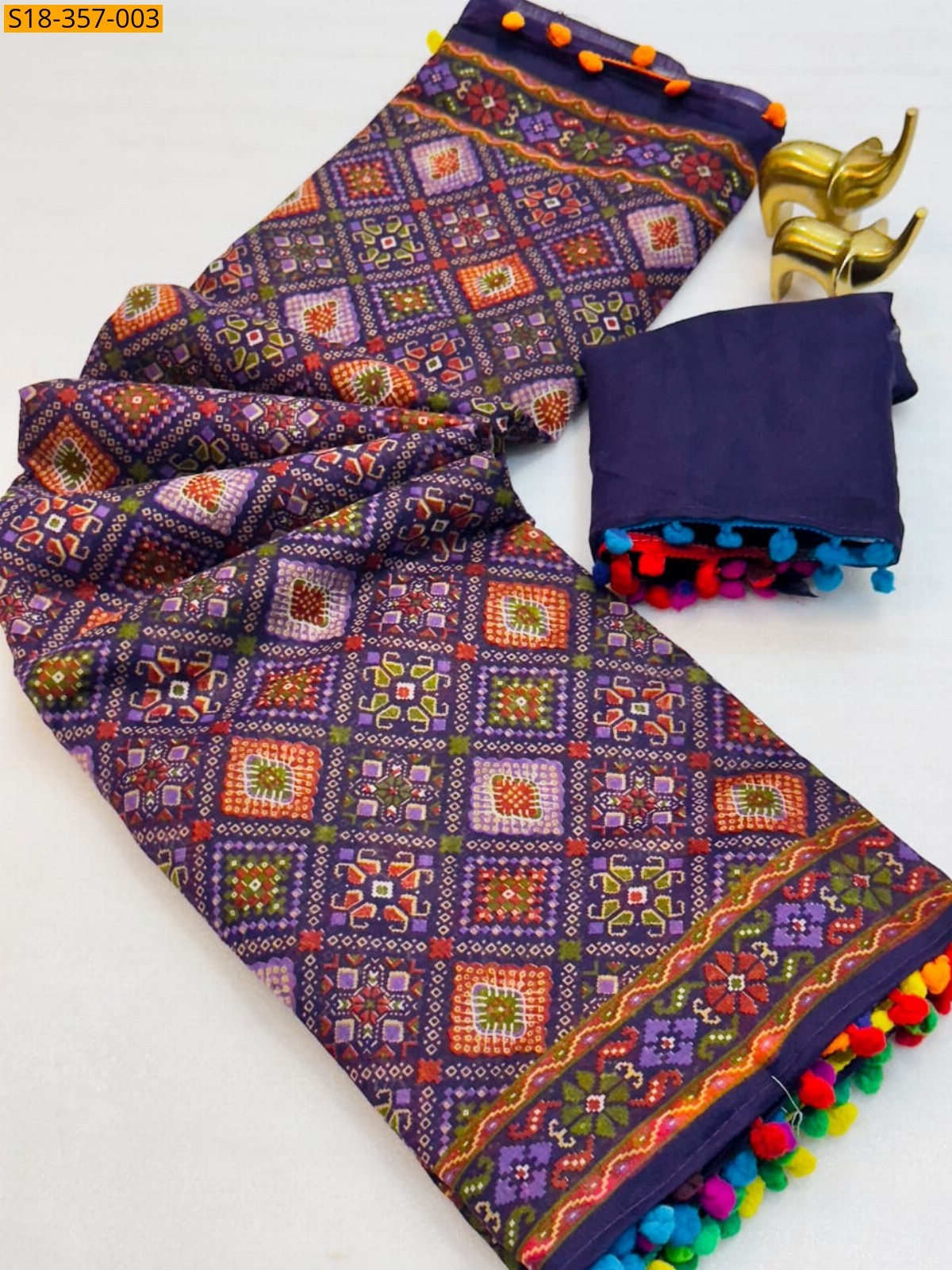 Violet Fancy Soft Mulmul Cotton Saree