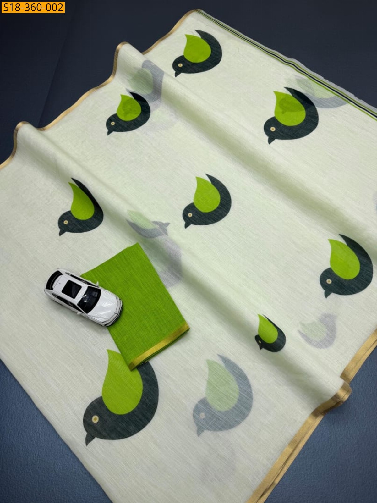 Green Fancy Soft Linen Saree