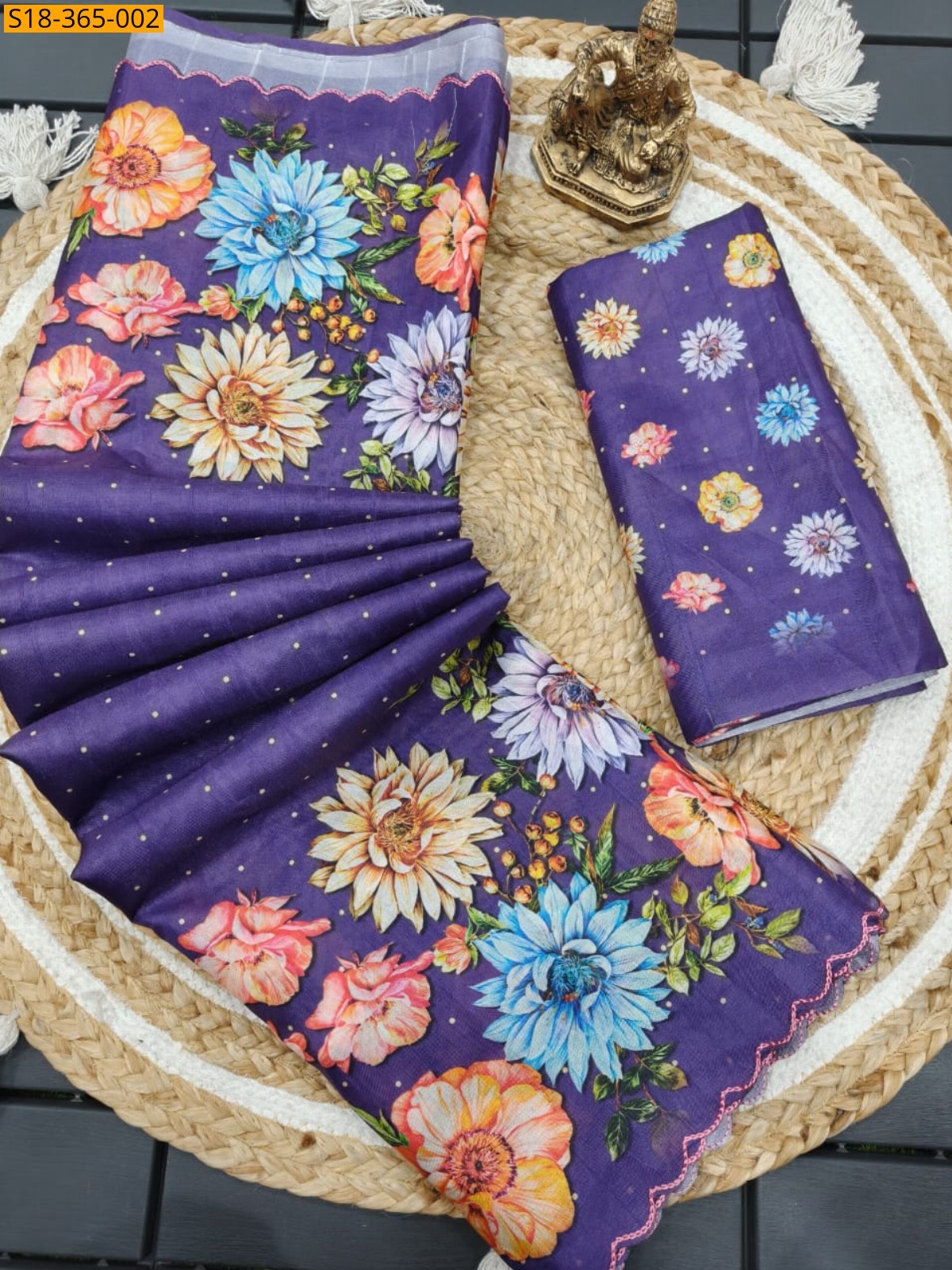 Violet Fancy Tussar Silk Saree