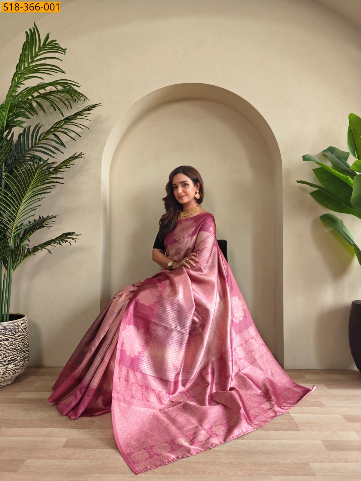Pink Fancy Weaving Silk Saree