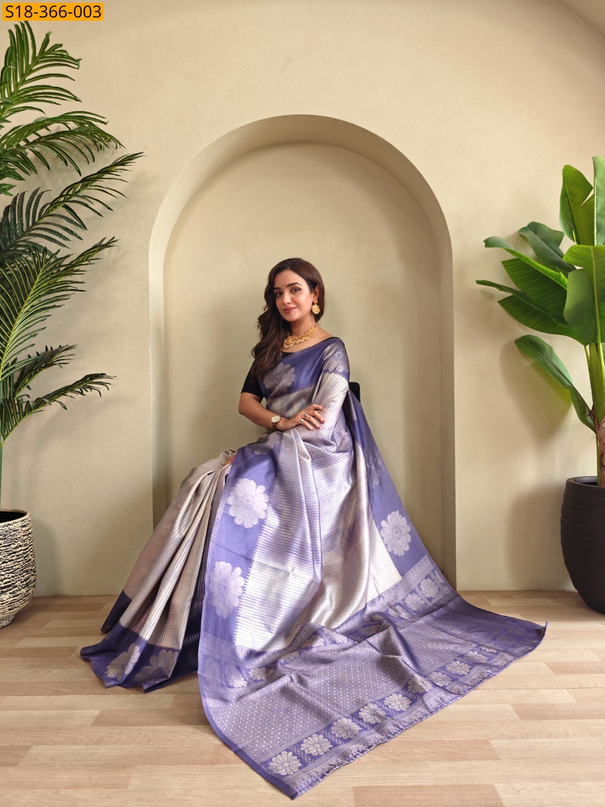 Blue Fancy Weaving Silk Saree