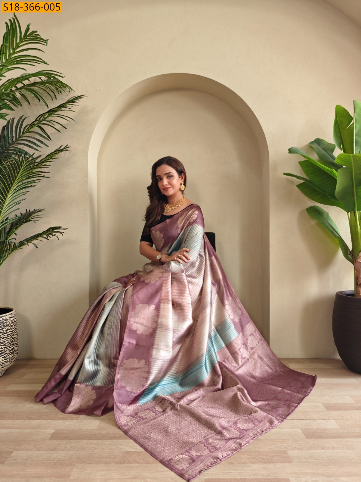 Onion Pink Fancy Weaving Silk Saree