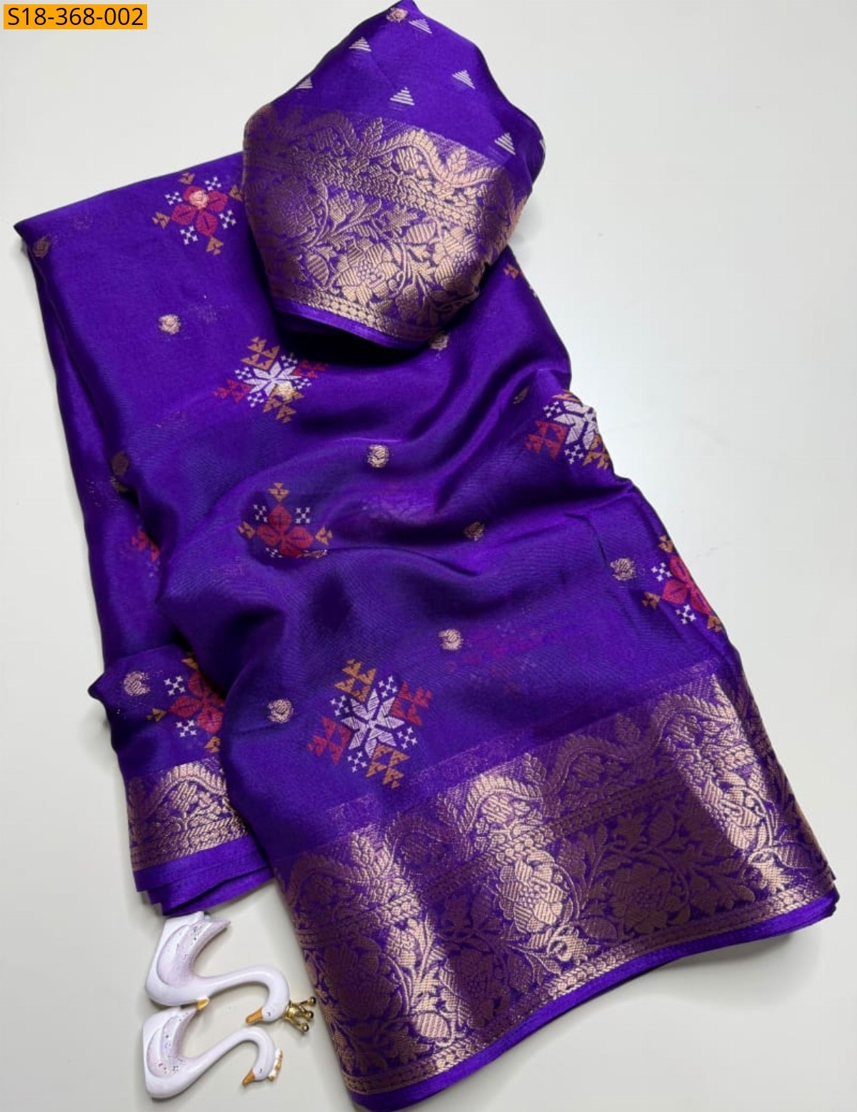 Violet Fancy Italian Crape Silk Saree
